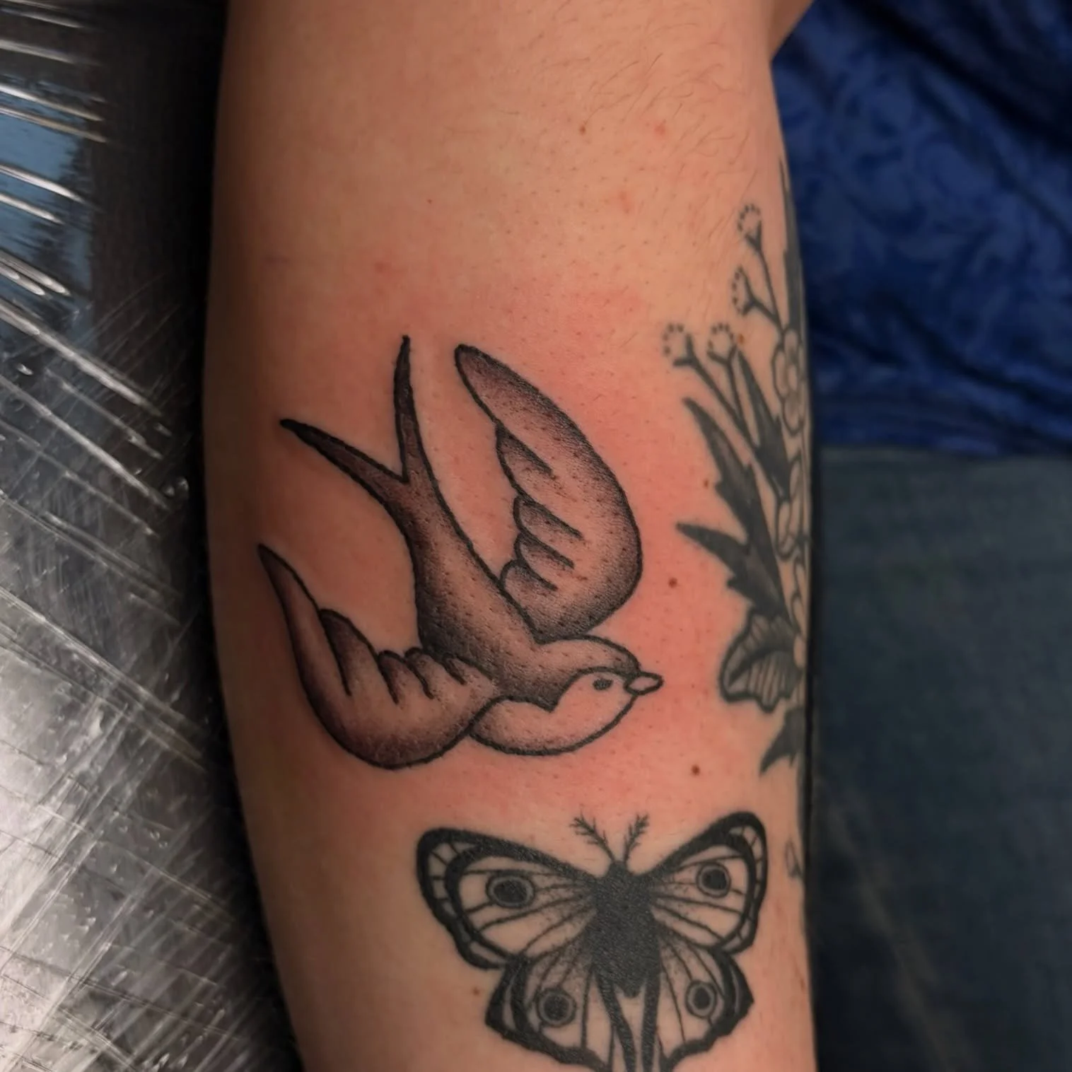 A classic 🐦&zwj;⬛ done by Casey! She loves tattooing American traditional style tattoos so fill out the link in our bio to book with her

#swallowtattoo #americantraditional #americantraditionaltattoo #boldtattoo #njtattooshop