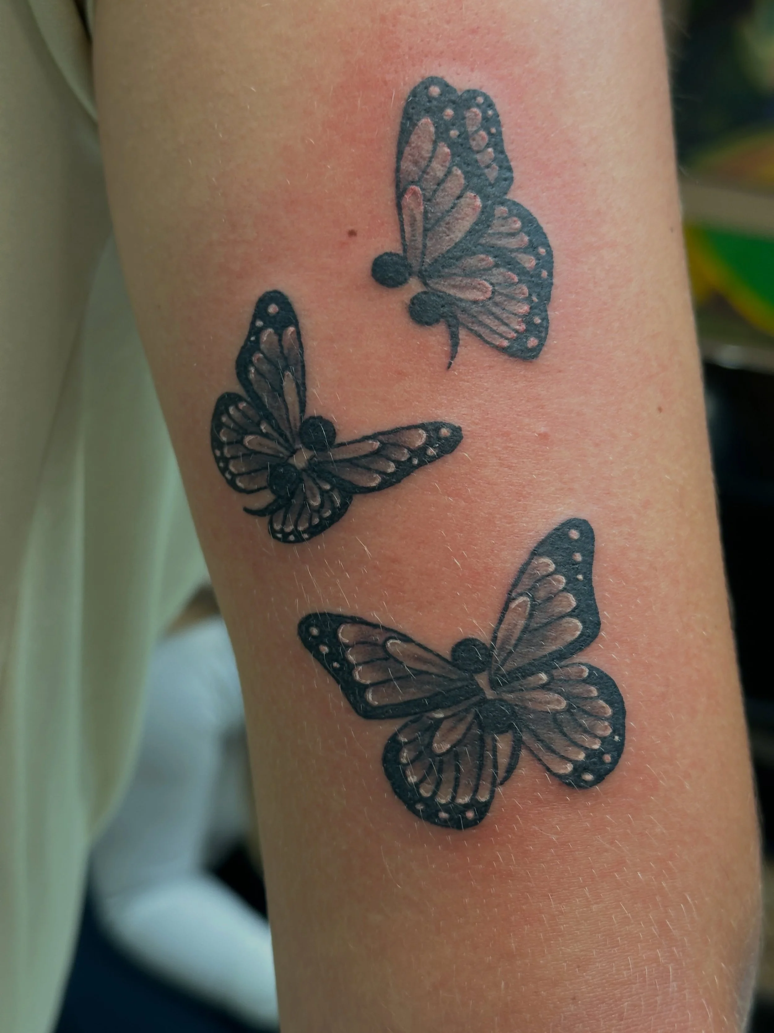 Semi colon butterflies by Caroline #semicolontattoo #semicolonbutterflytattoo #radiantenergytattoobricknj #femaletattooist