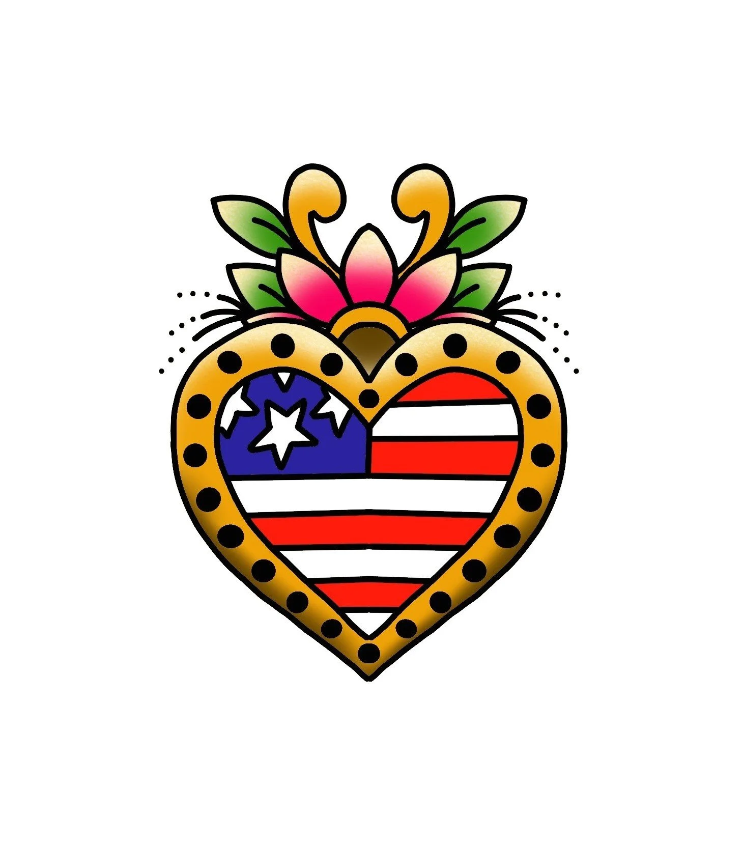 Patriot Heart-July 4th-3.5"-$250