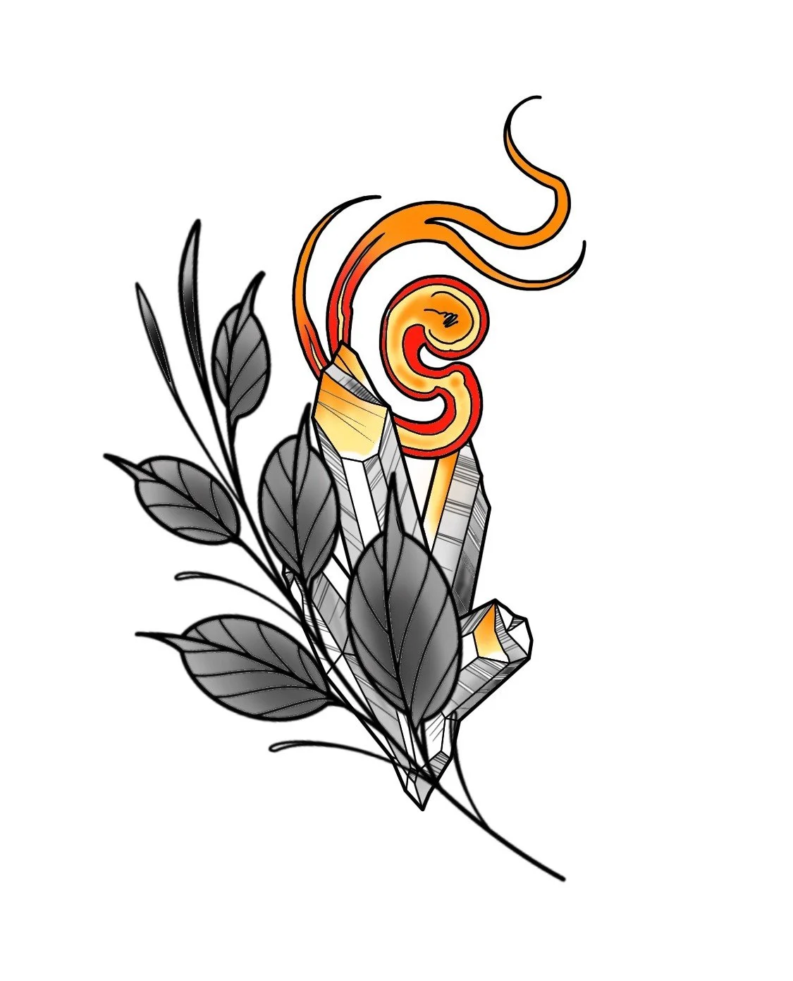 Branch Crystals-Orange-4"-$400