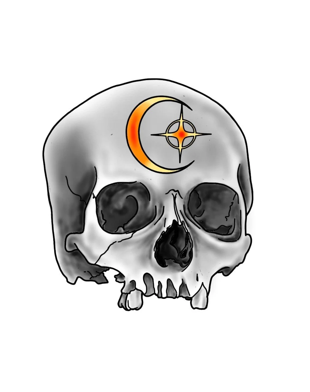 Moon Skull-Orange-3.5-$220