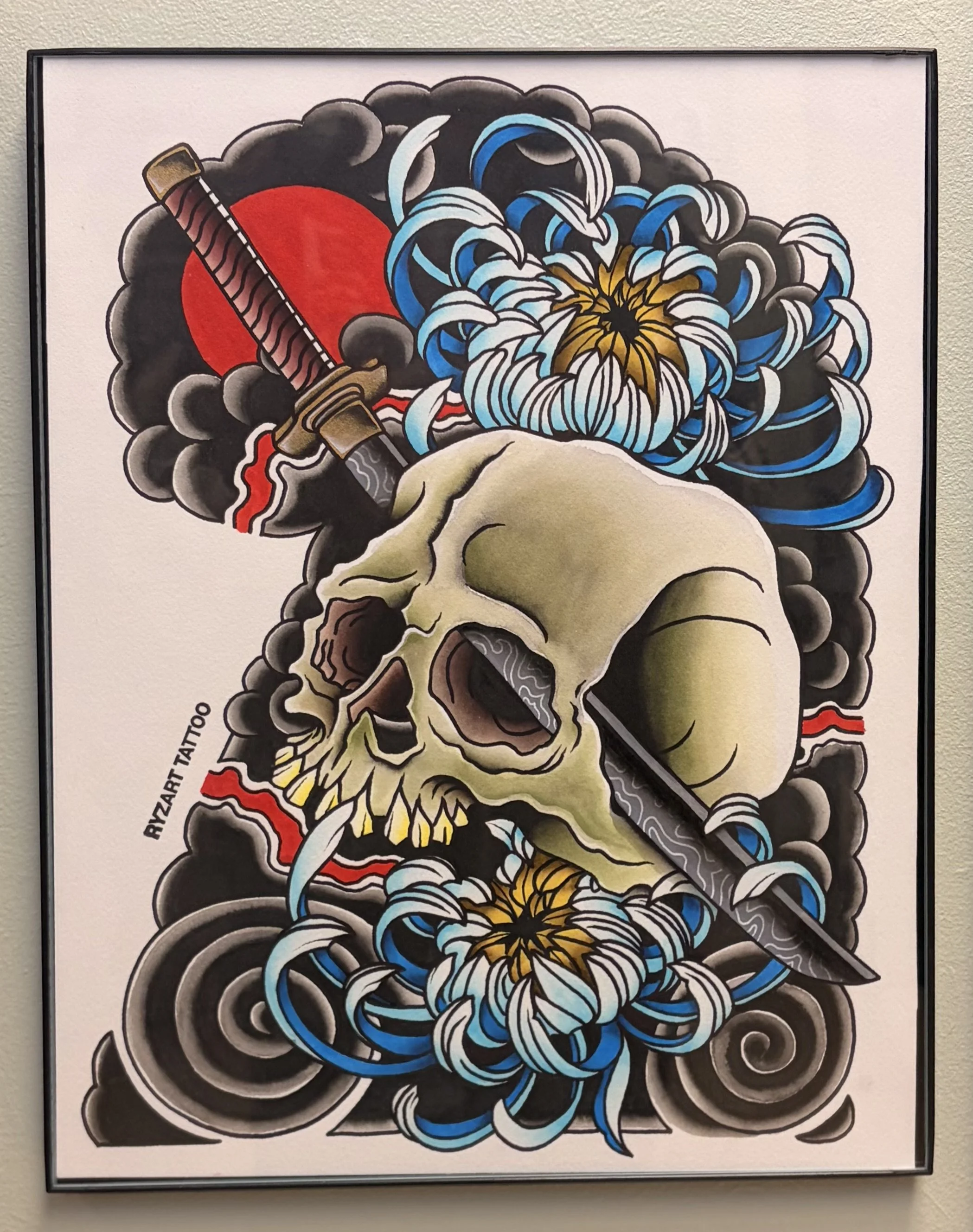 Japanese Traditional Sleeve Flash Painting