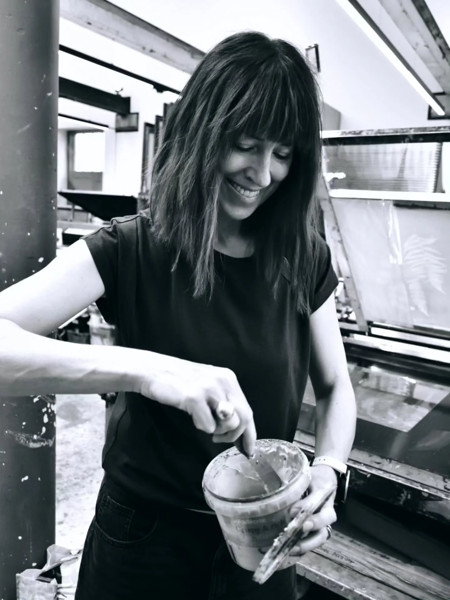 Just saying a slow hello.....I don't add photos of myself......tho I am a real colour mixing printmaker.....so felt it was probably about time ;)