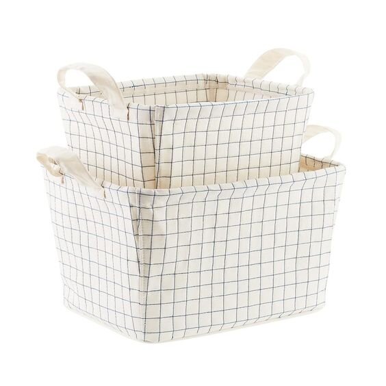 Container Store Canvas Quilted Bins