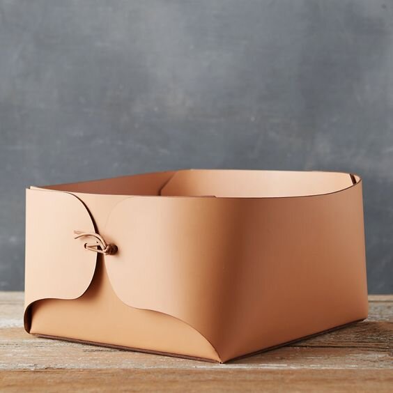 Terrain Folded Leather Basket 