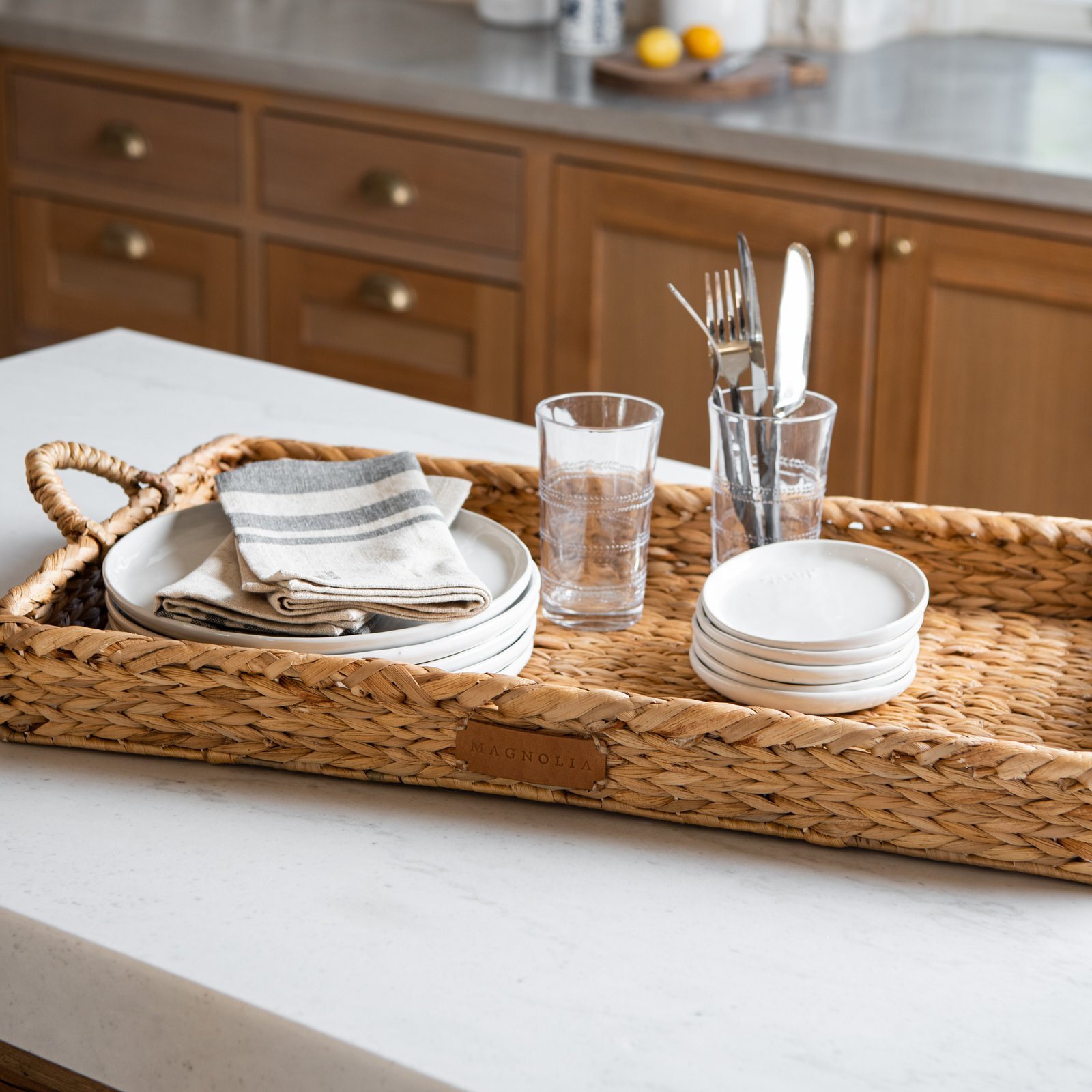 A tray to carry everything from the kitchen to the outdoor table.