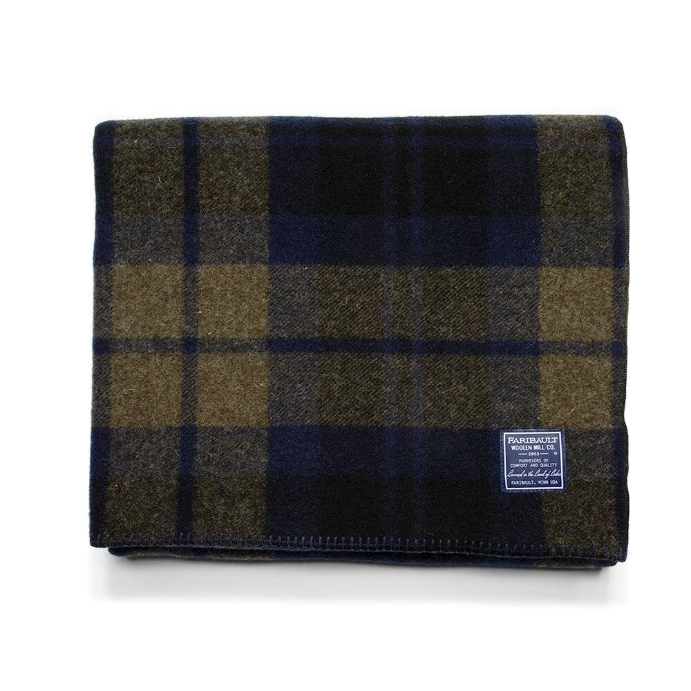 Faribault Mill Shadow Plaid Wool Blanket