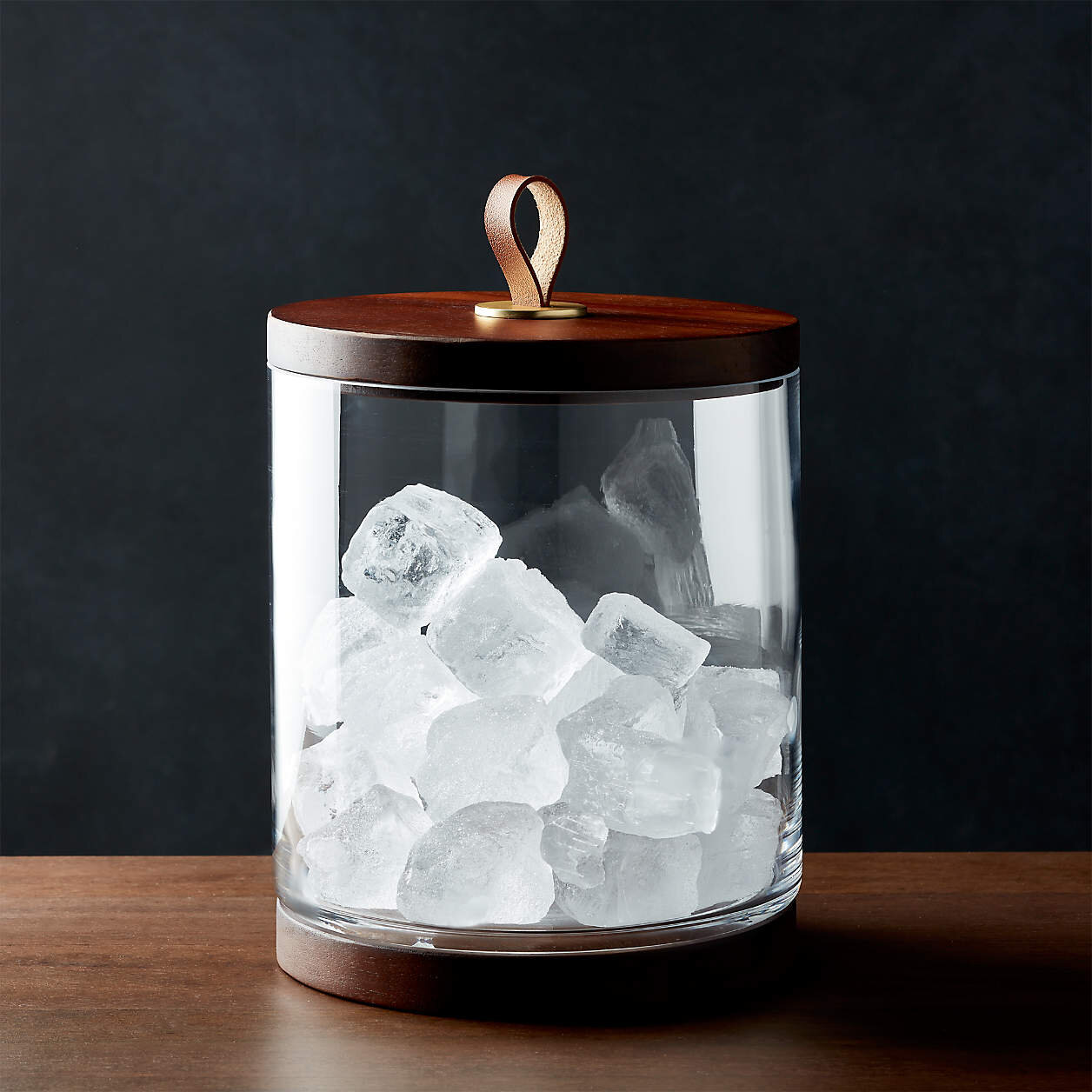 Crate &amp; Barrel Prospect Glass Ice Bucket 