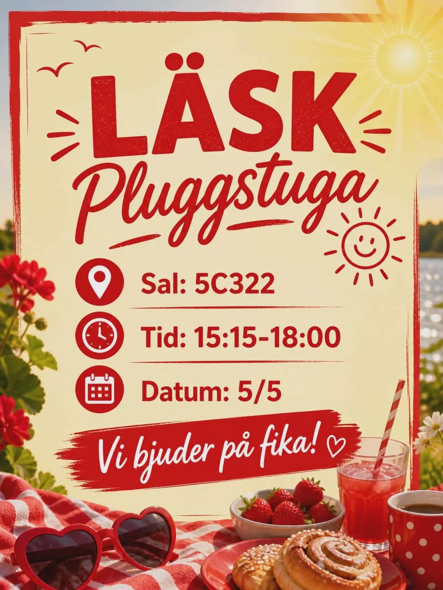 Hej alla L&Auml;SKare❤️ Vi hoppas ni haft en trevlig valborg, har ni hunnit med studierna ocks&aring;? Frukta icke om det hamnat p&aring; hyllan, nu p&aring; tisdag &auml;r det &aring;ter igen pluggstuga🤩

Vi i utbildningsutskottet &auml;r p&aring; 