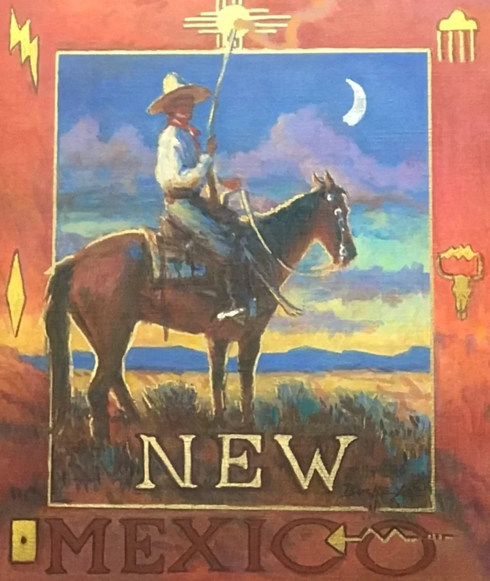 "New Mexico Poster, Billy the Kid" by Buckeye Blake. Watercolor, 40 x 30 inches, $10,000. Lot 15.