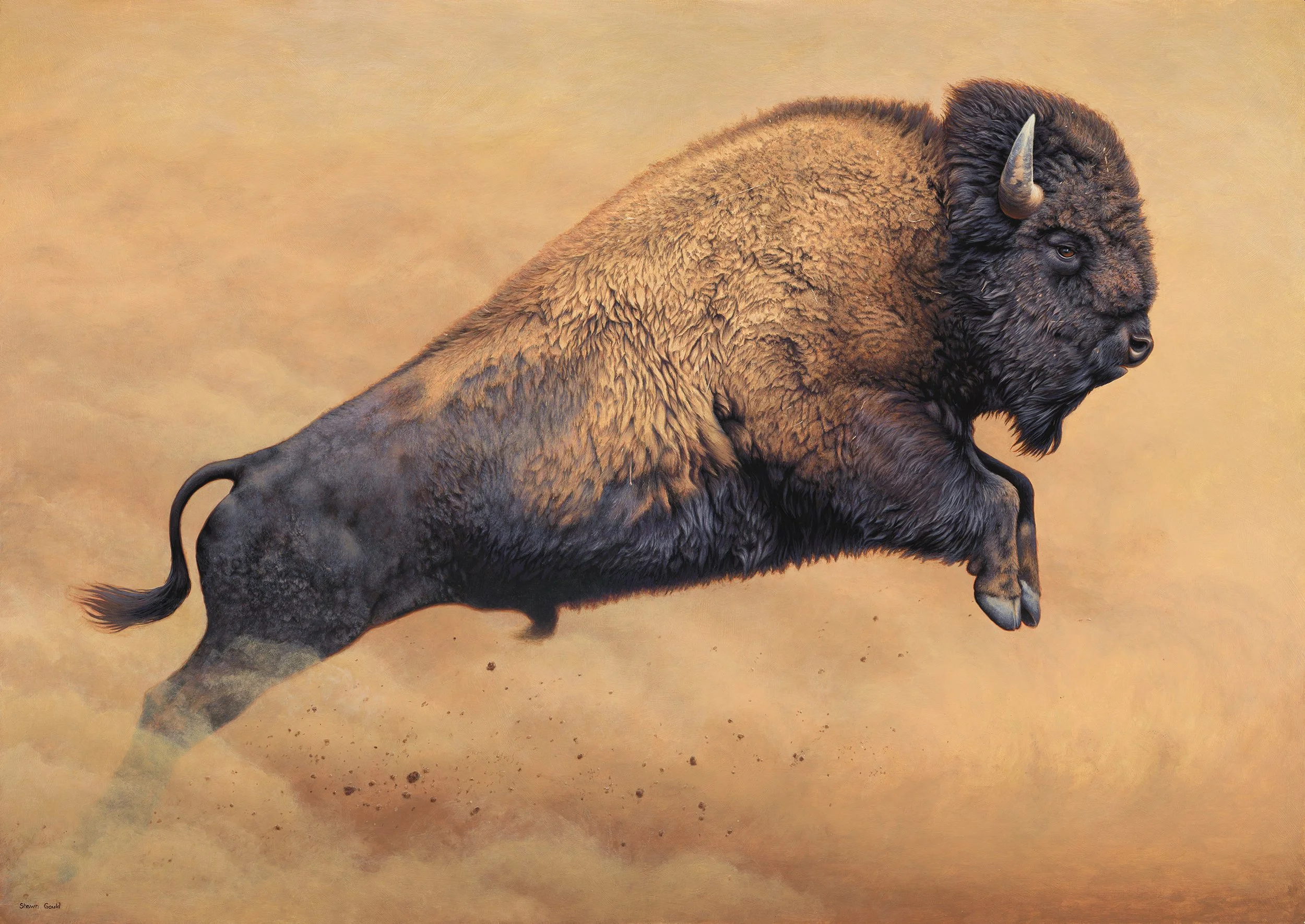 "Launch" by Shawn Gould. Acrylic, 34 x 48 inches, $14,250. Lot 89.
