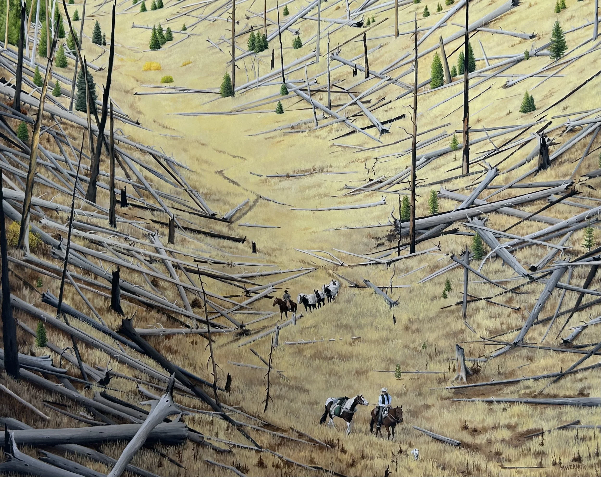 "Approaching Hidden Creek" by Max Werner. Acrylic, 30.5 x 38 inches, $25,000. Lot 45.