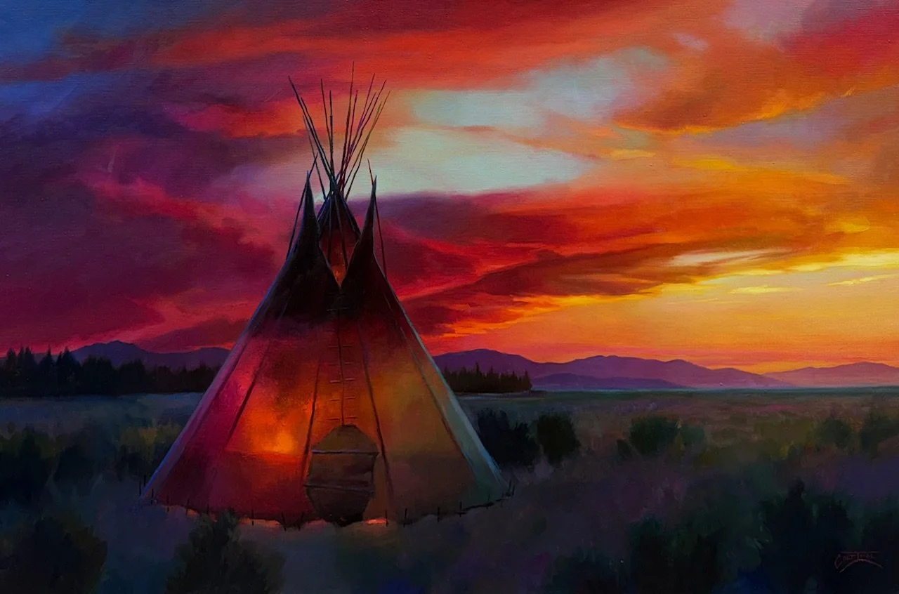 "Prairie Rose" by Colt Idol. Oil, 24 x 36 inches, $6,200. Lot 100.