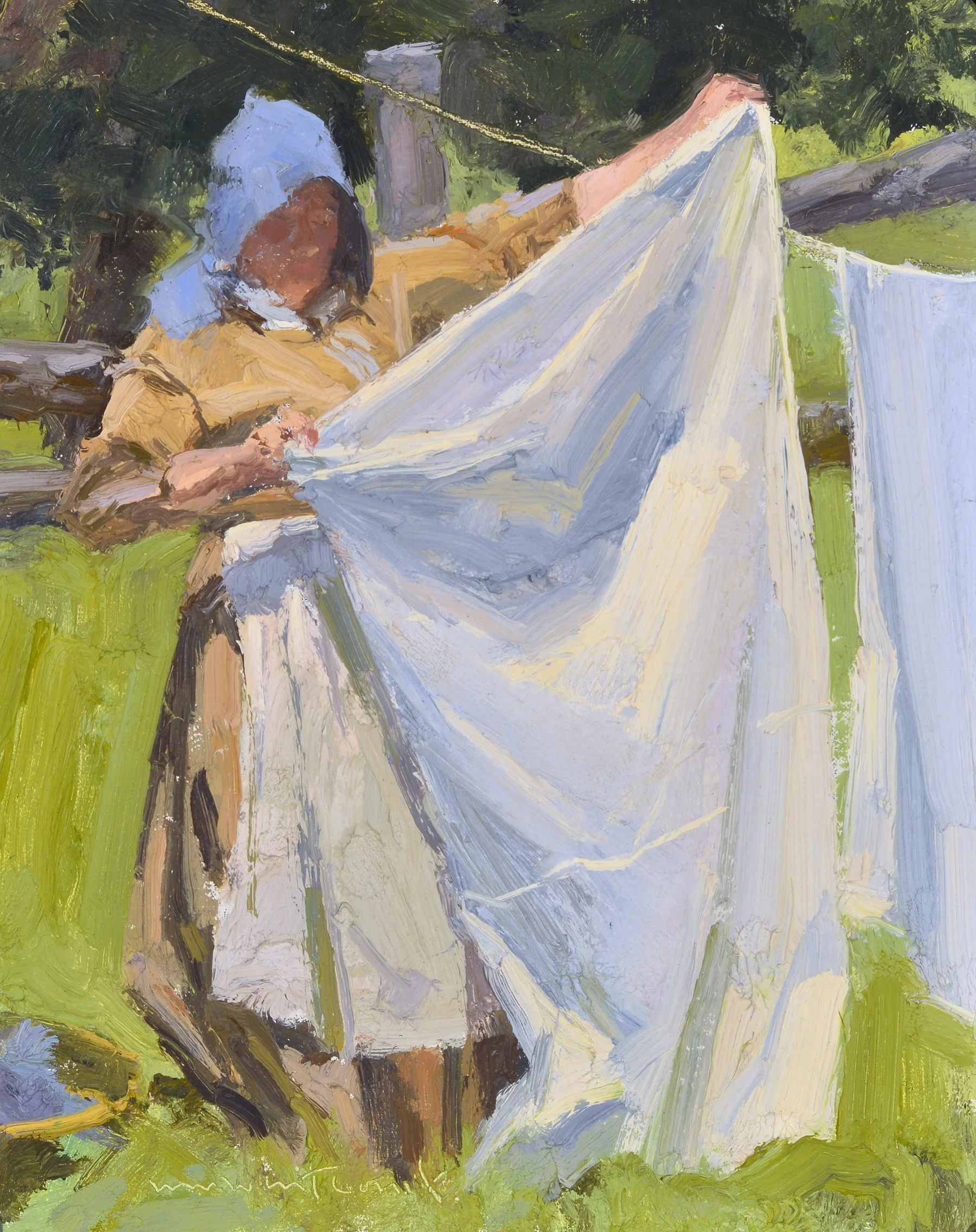 "History Lesson" by Skip Whitcomb. Oil, 10 x8 inches, $2,500. Lot 29.