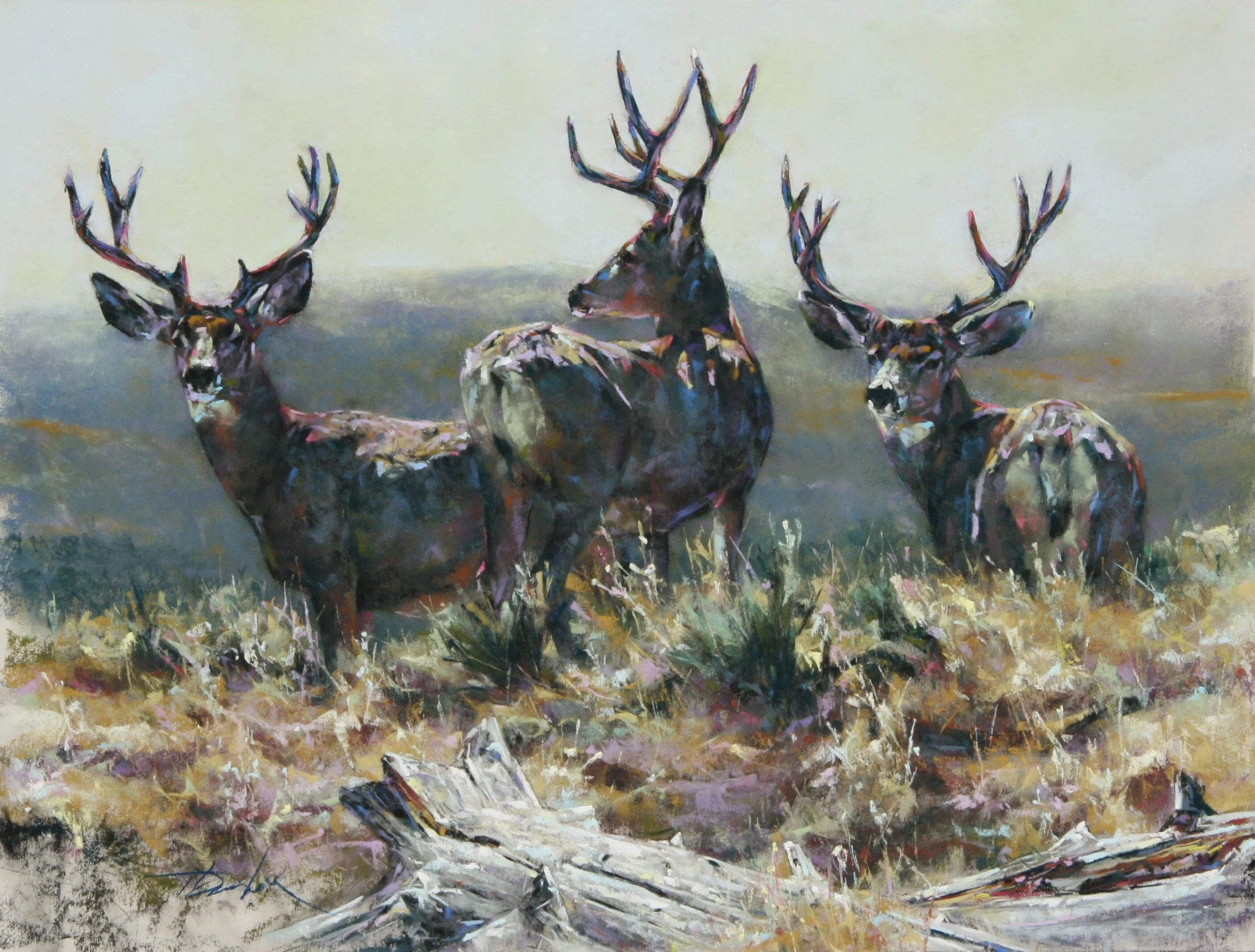 "The Boys are Back" by Terry Donahue. Pastel, 20.25 x 27 inches, $7,000. Lot 6.