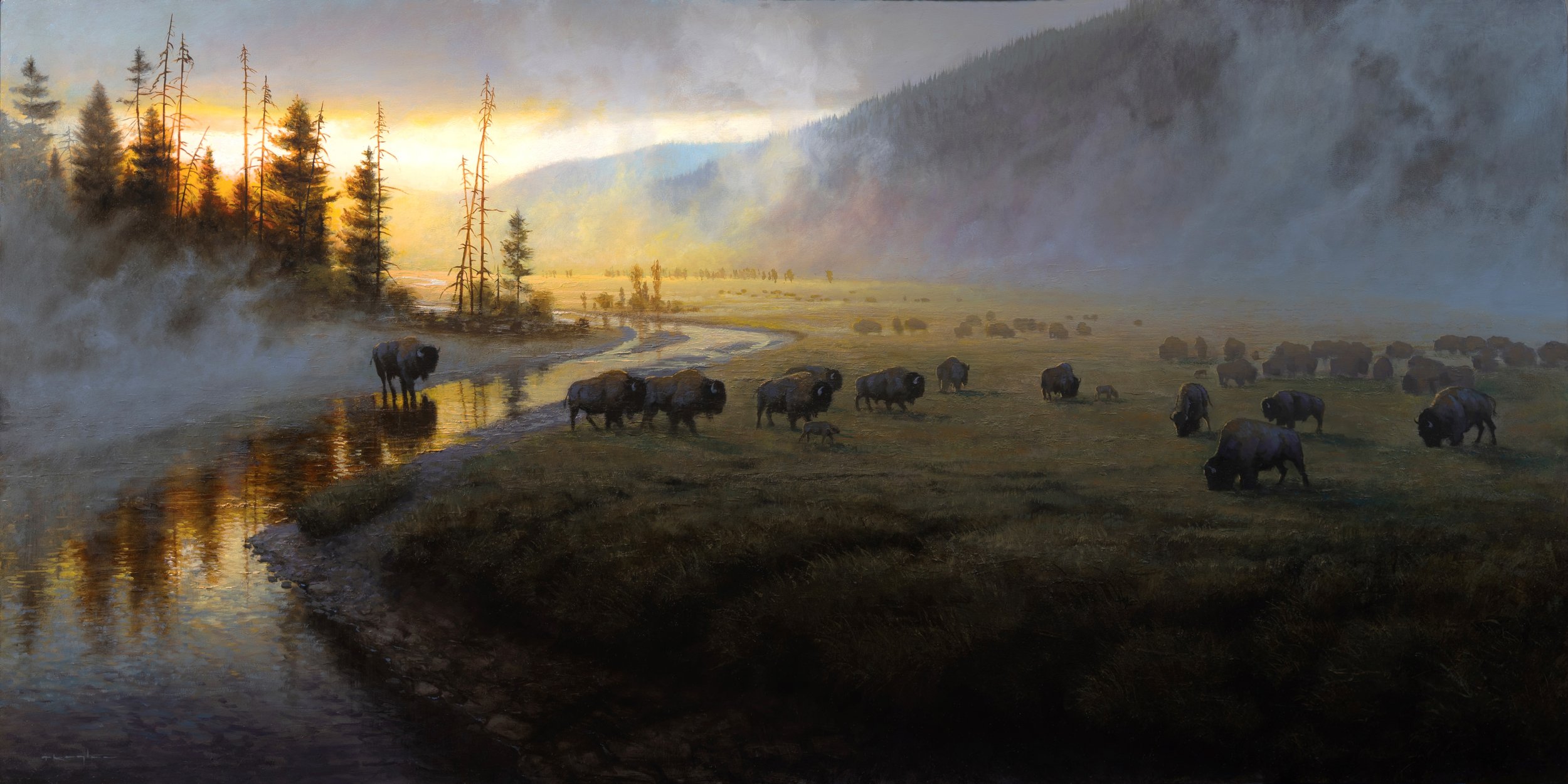 "Valley of the Giants, Romans 15:13" by Thomas Kegler. Oil, 24 x 48 inches, $19,000. Lot 106.