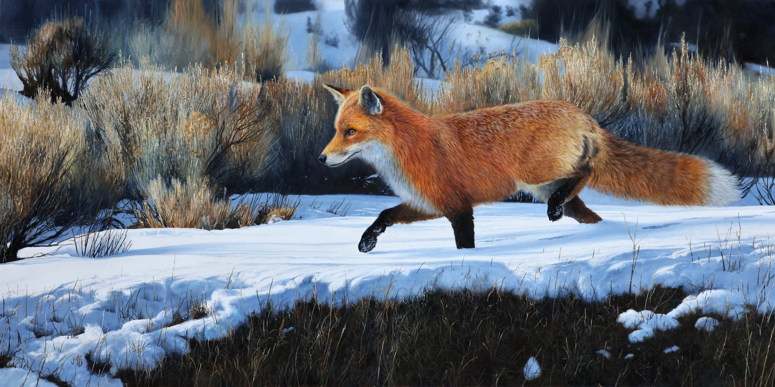 "Morning Constitutional" by Mark Kelso. Oil, 24 x 36 inches, $15,000. Lot 12.