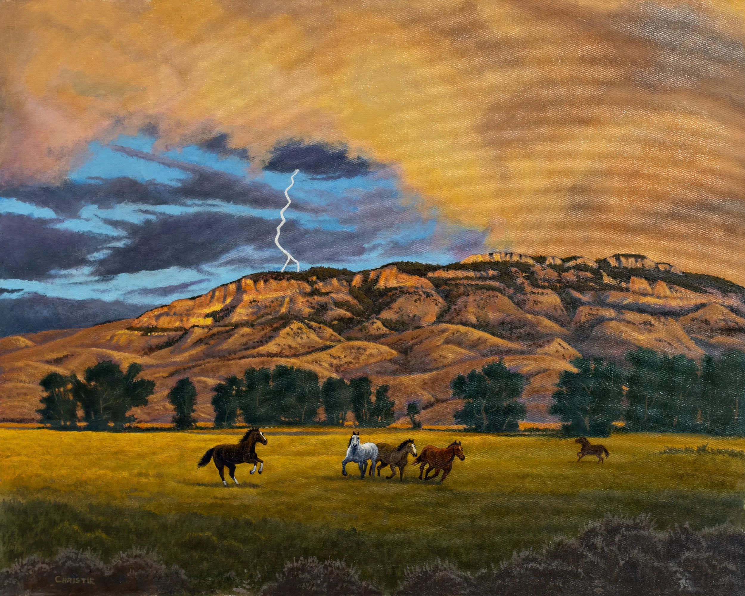 "Kaboom" by Reid Christie. Oil, 24 x 30 inches, $13,000. Lot 88.
