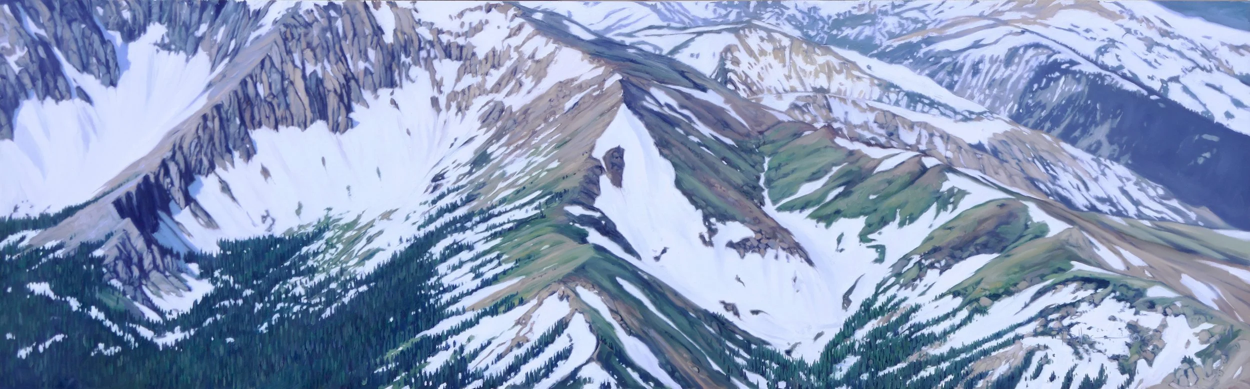 "Alpine Snow, the Horse's Head" by Ty Barhaug. Oil, 14 x 44.75 inches, $7,500. Lot 70.