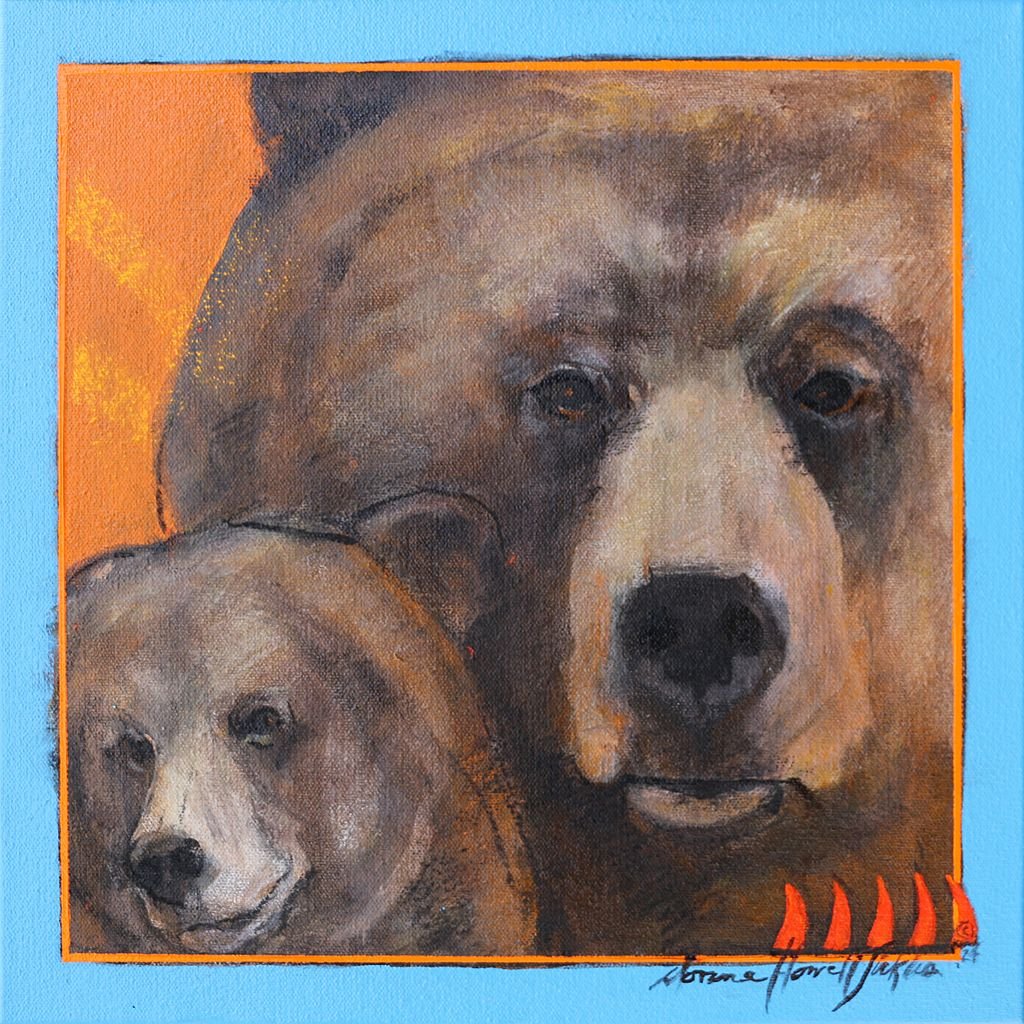 Howell Sickles_BIN_2025_3207, Two Bears, 12x12, AC, $3,600 Donna Howell-Sickles.jpeg