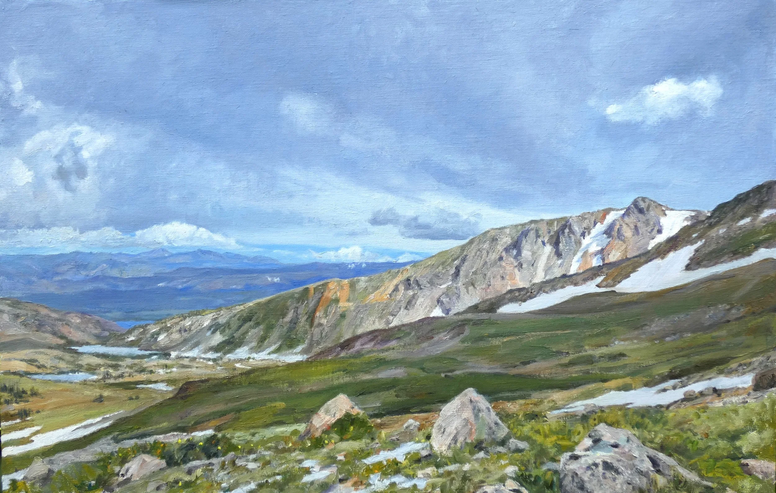 "Springtime in the Rockies" by Joe Arnold. Oil, 23.5 x 36.5 inches, $8,600. Lot 81.