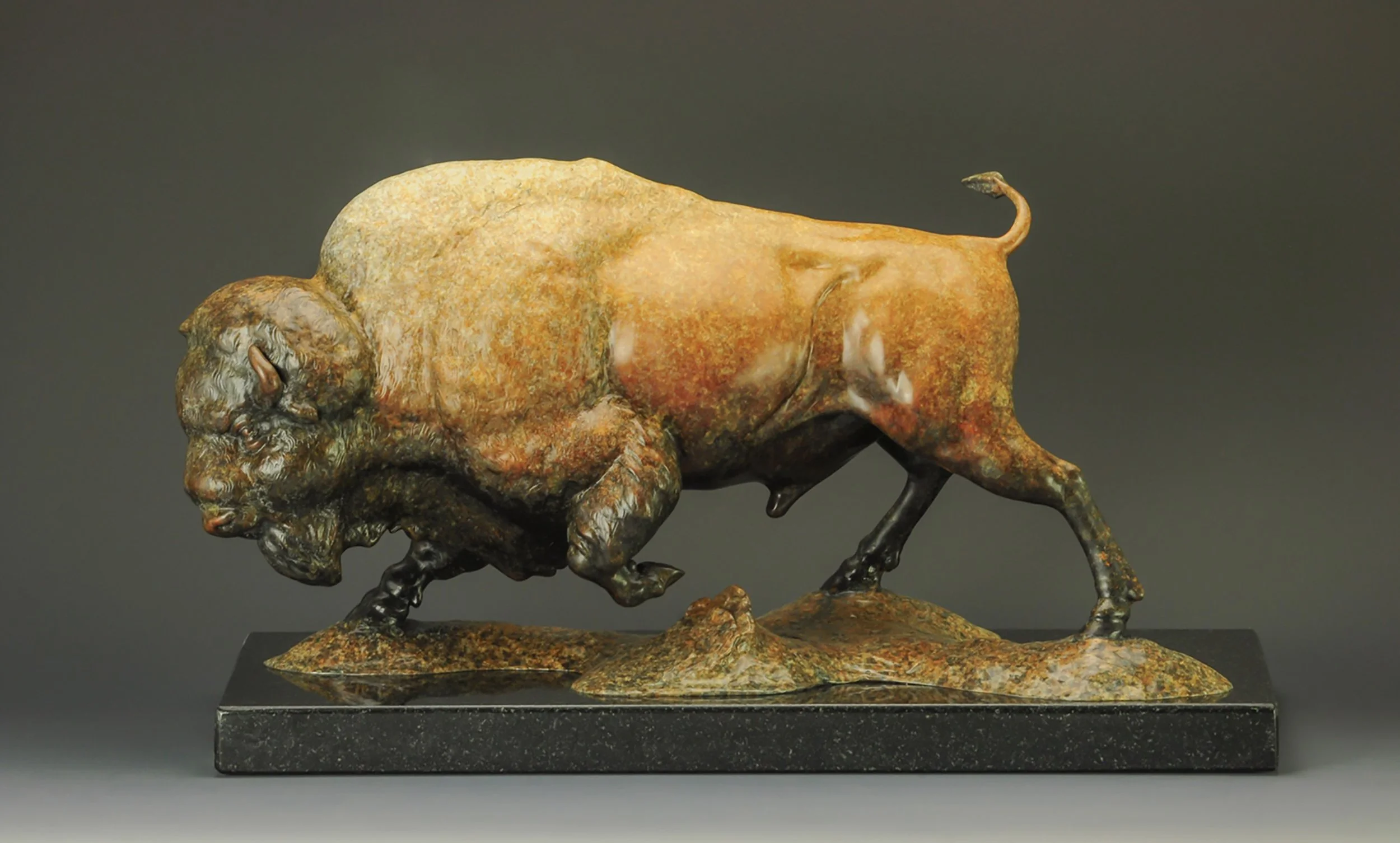 "Badlands Brawler" by Jeremy Bradshaw. Bronze, 11 x 18 x 8 inches, $6,500. Lot 28.