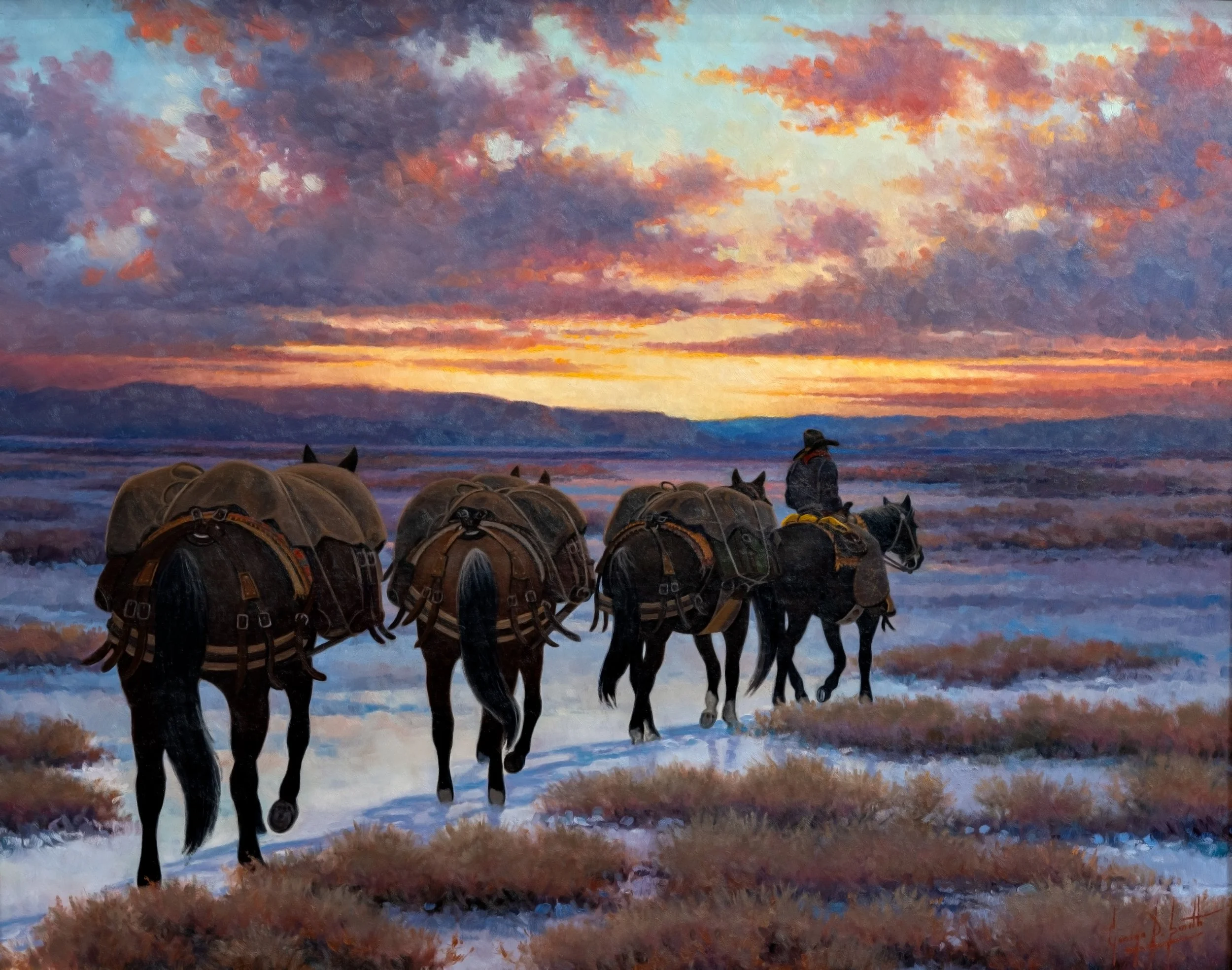 "Honkin' For Home" by George Dee Smith. Oil, 22 x 28 inches, $9,600. Lot 73.