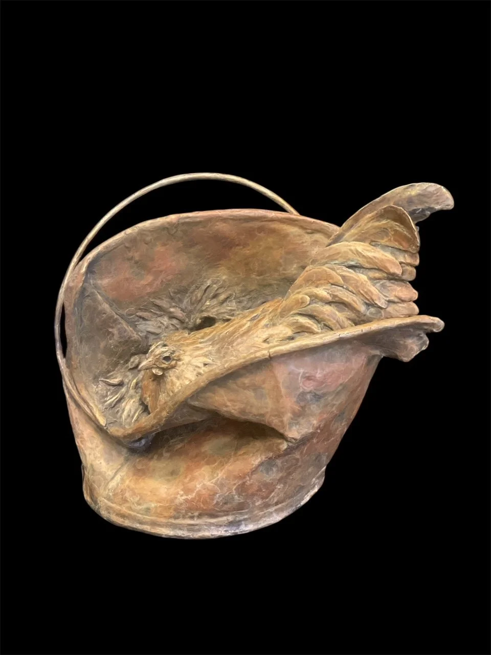"Clever Clucker" by Stefan Savides. Bronze, 14 x 19 x 13 inches, $3,800. Lot 50.