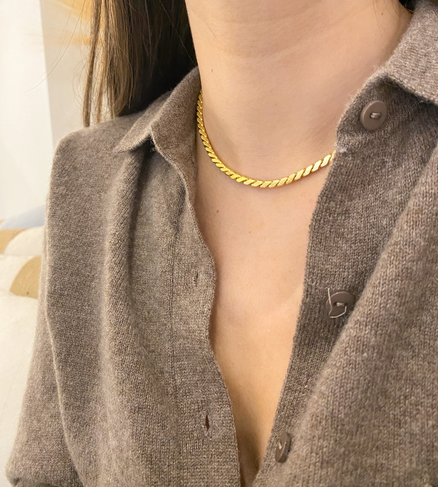 Vintage Gold Color Thin Chain Necklace for Women White Square Pendant  Concise Elegant Necklace 2022 Trend Fashion Jewelry