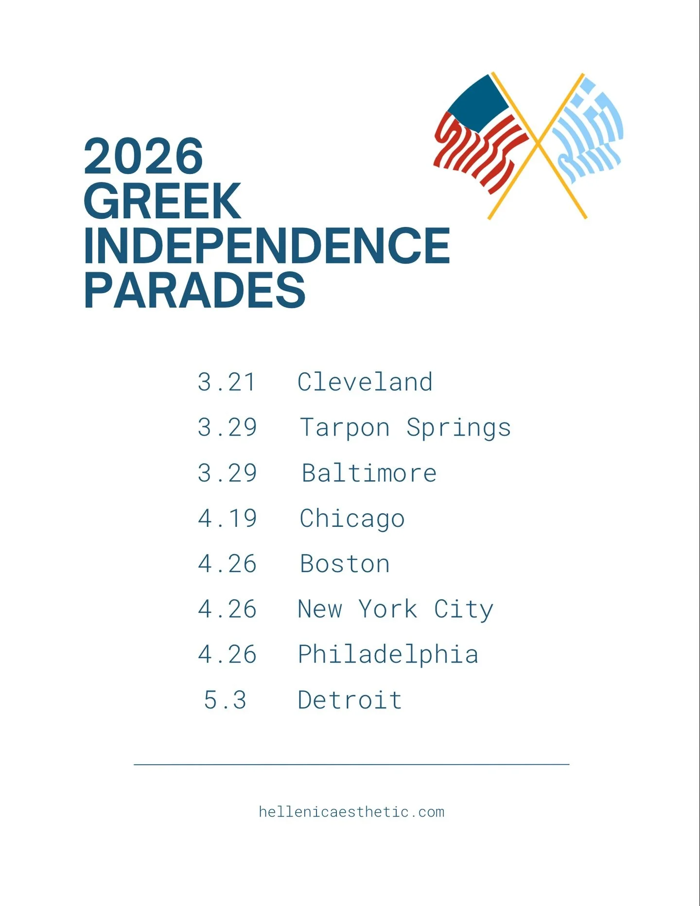 It&rsquo;s almost that time again! Get your entire family ready for your city&rsquo;s Greek Independence Day Parade with tees, hats and more from Hellenic Aesthetic. Shop at the link in our bio 🇬🇷✨