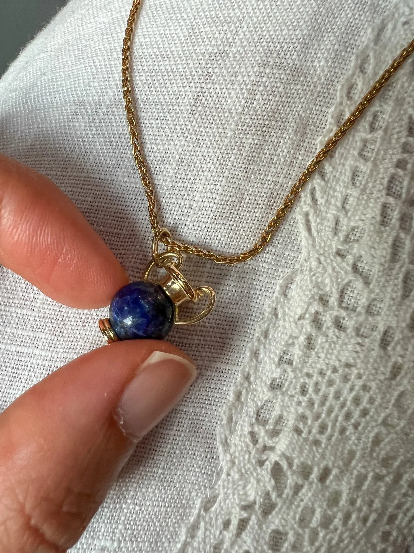 The @anthi.jewelry Amphora Charm in blue lapis ✨