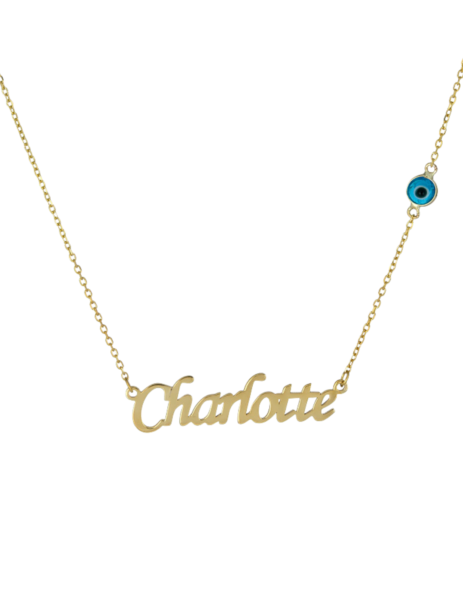 Mati Nameplate Necklace - Latin Alphabet