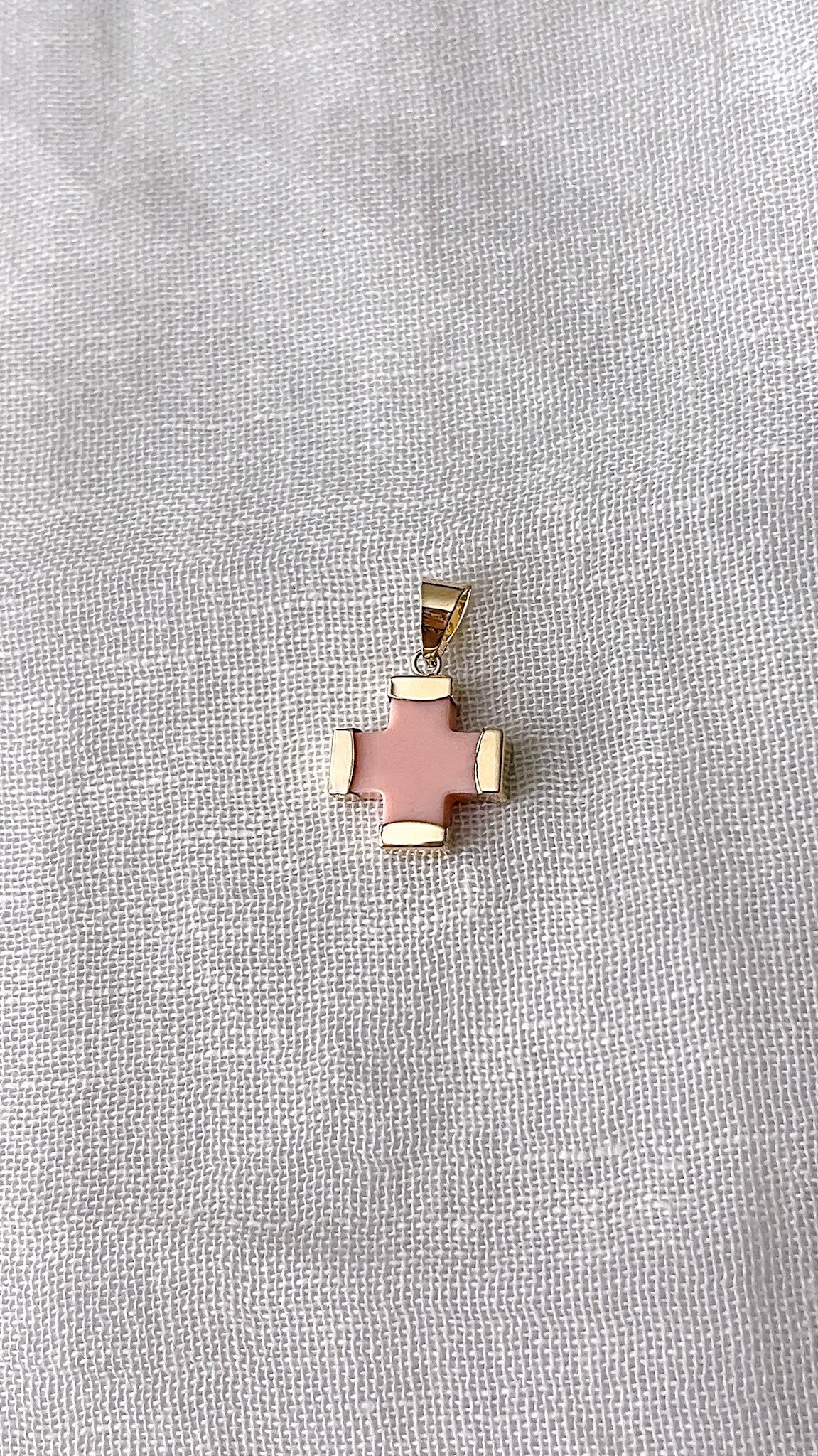 Pink Cross Charm - Small