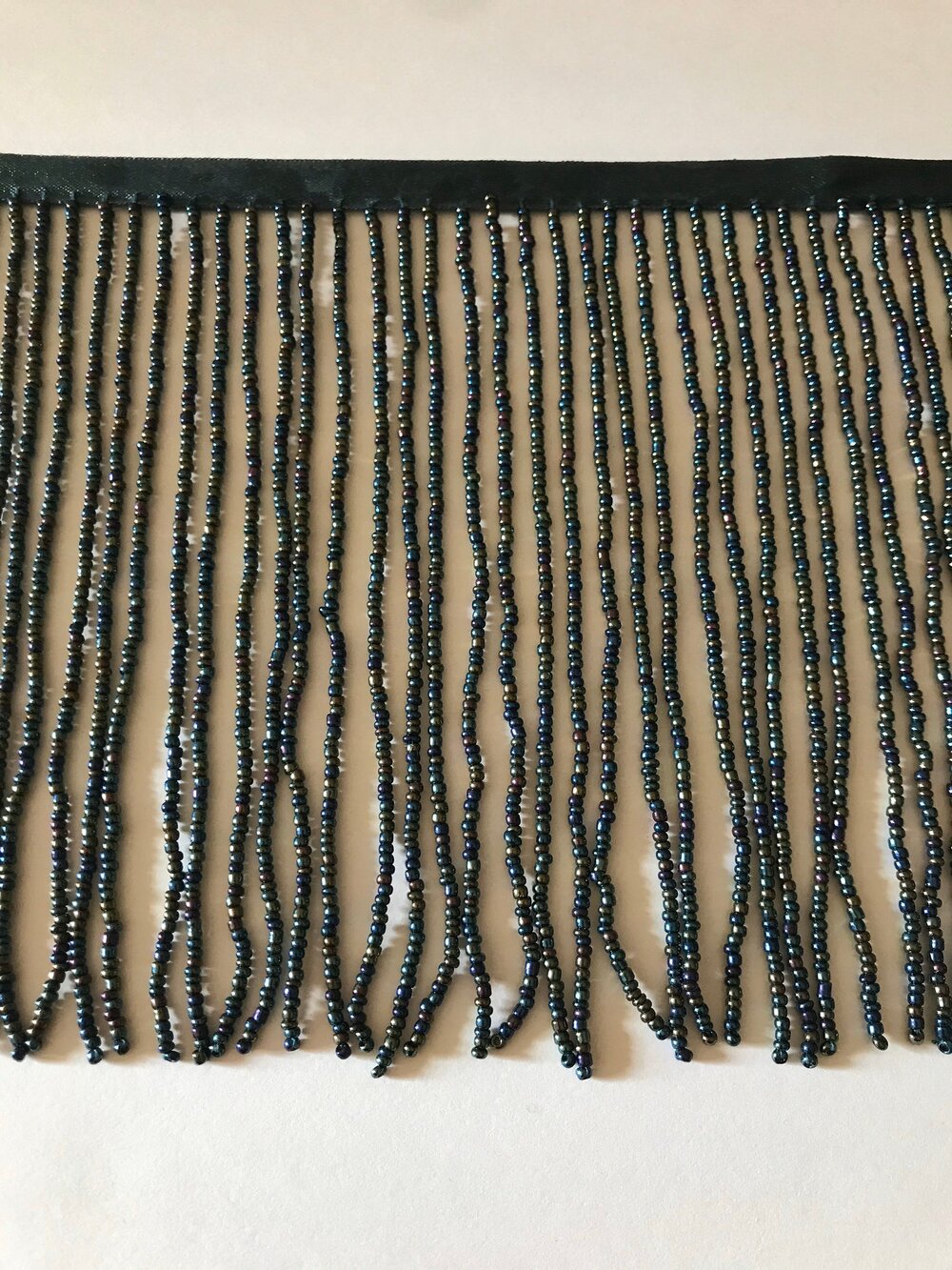 6/6.5 Black AB Glass SEED Bead Beaded Fringe Trim — Trims and Beads