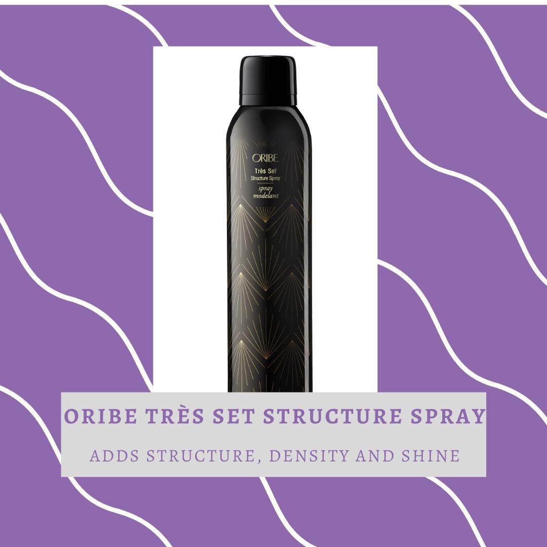 @Oribe Tr&egrave;s Set Structure Spray is a setting spray that adds structure, density and shine to the hair for versatile, long-lasting styles. 

The mist-to-mousse spray increases product visibility for a precise application and protects the hair f