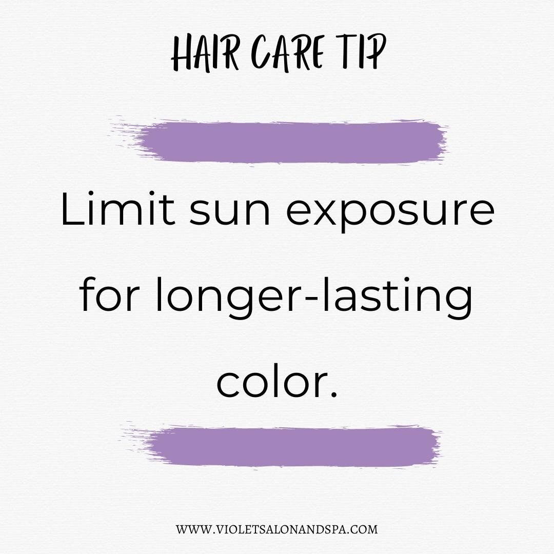 ☀️Next time you're planning on spending time outside, bring a hat or scarf to protect your hair from damage and fading caused by direct sunlight.

Have a hair care question? Text/call us at 202.337.3477
.
.
.
.
#dcsmallbusiness #violetsalonandspadc #