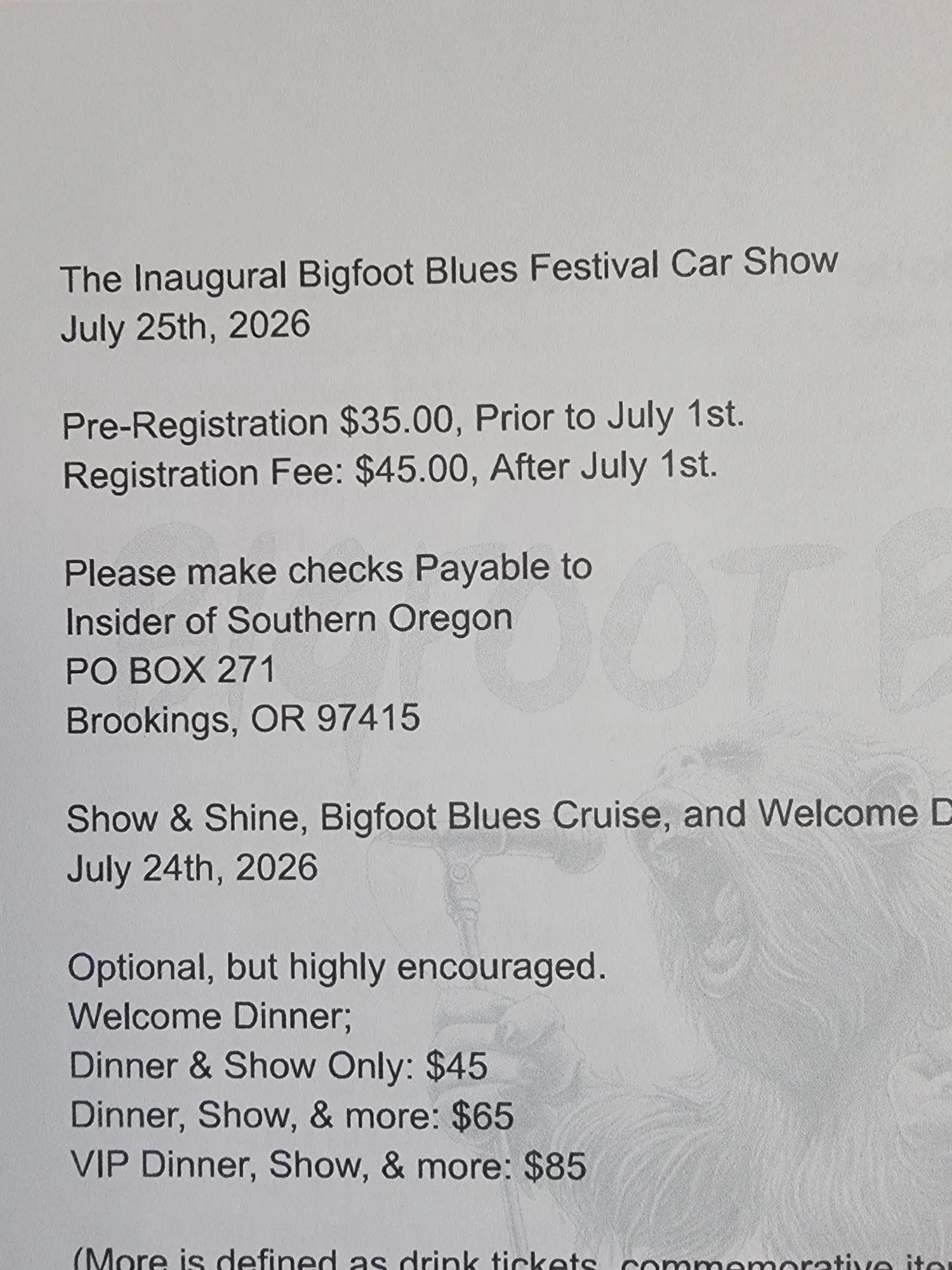 The Inaugural Bigfoot Blues Festival Car Show
