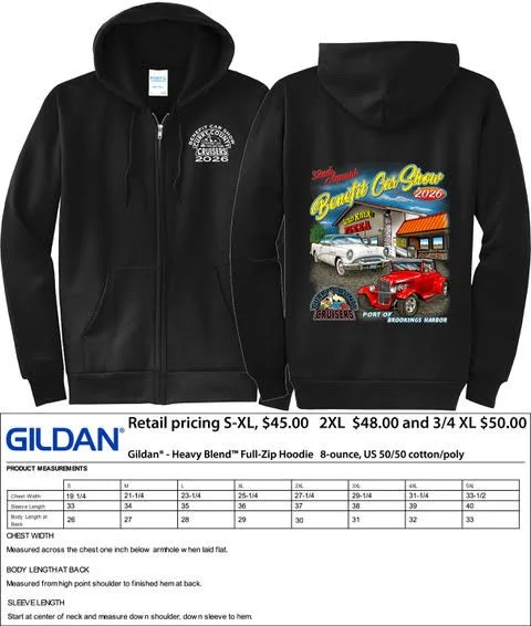 2026 Car Show Zip Hoodies All sizes PRE-ORDER NOW