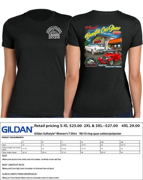 2026 Car Show Ladies T-Shirts All Sizes  PRE-ORDER NOW