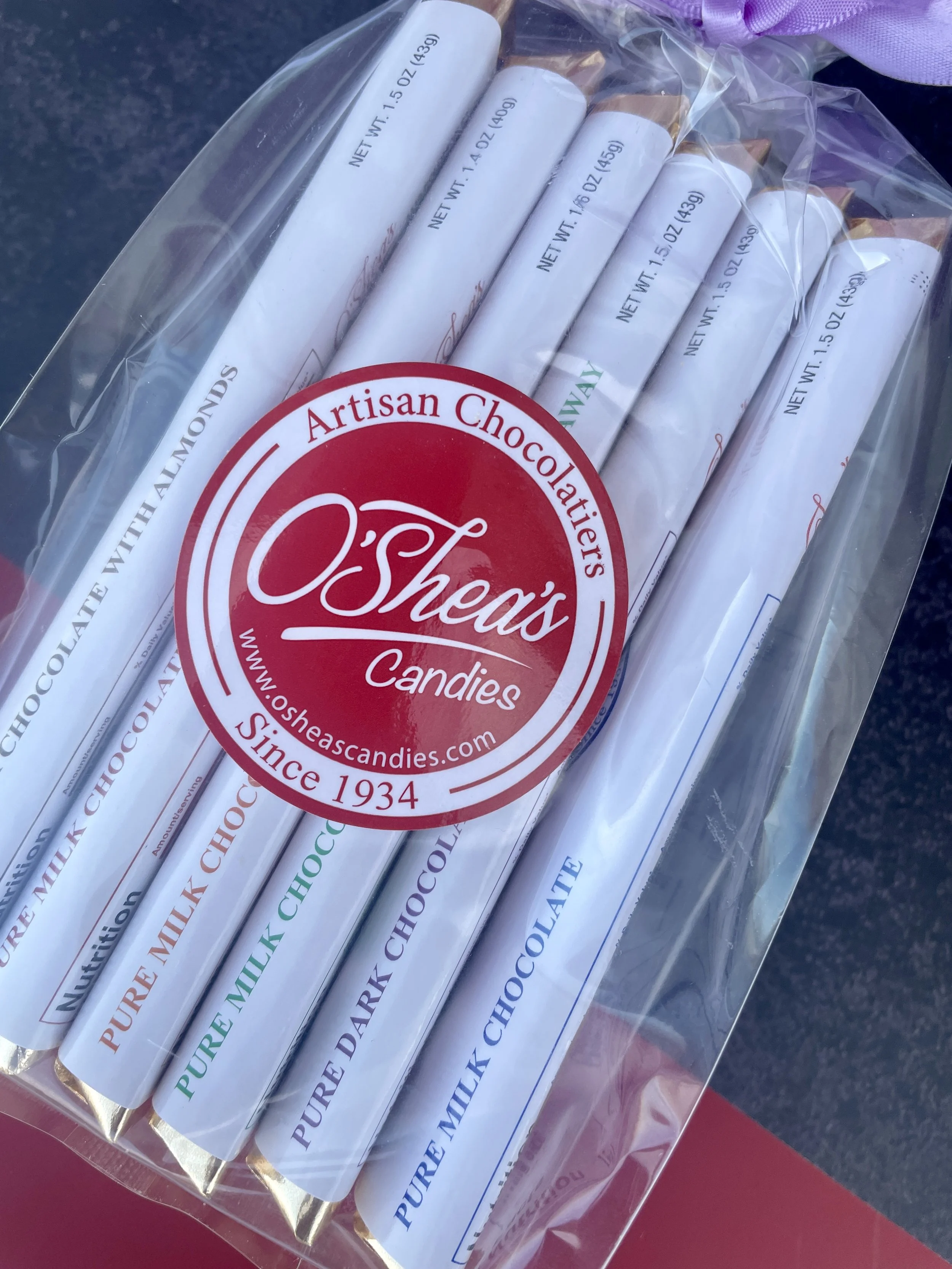 6 PACK O'SHEA'S CANDY BAR VARIETY