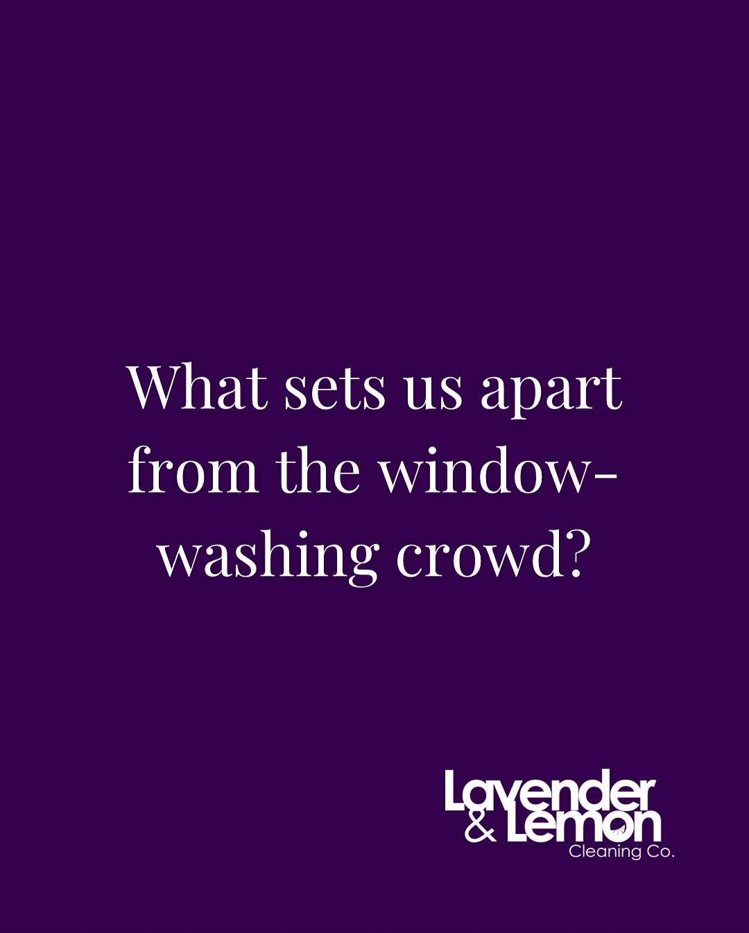 Wondering what sets us apart? 👇

🍋 We take pride in going above and beyond. Not only do we clean the inside/outside glass, but we pay extra attention to your window tracks, frames &amp; screens. Because what&rsquo;s a clean window without? 

🍋 We&