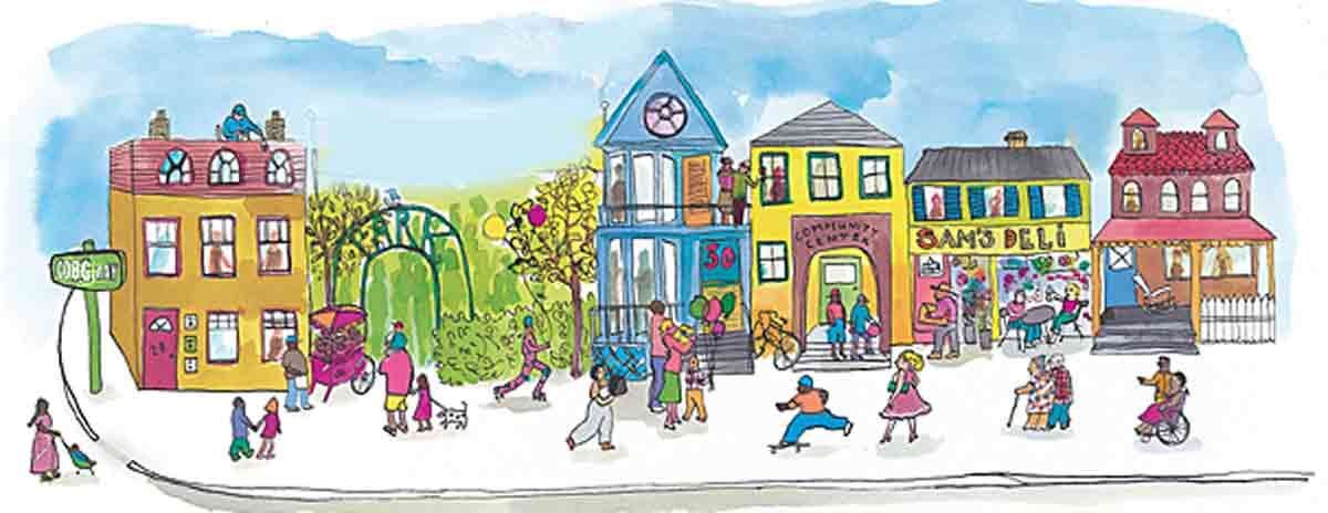 Picture of a street scene. Unpleasant neighbourhood рисунок. Street картинка для детей. Плохой переулок рисунки для детей. Neighbourhood community.