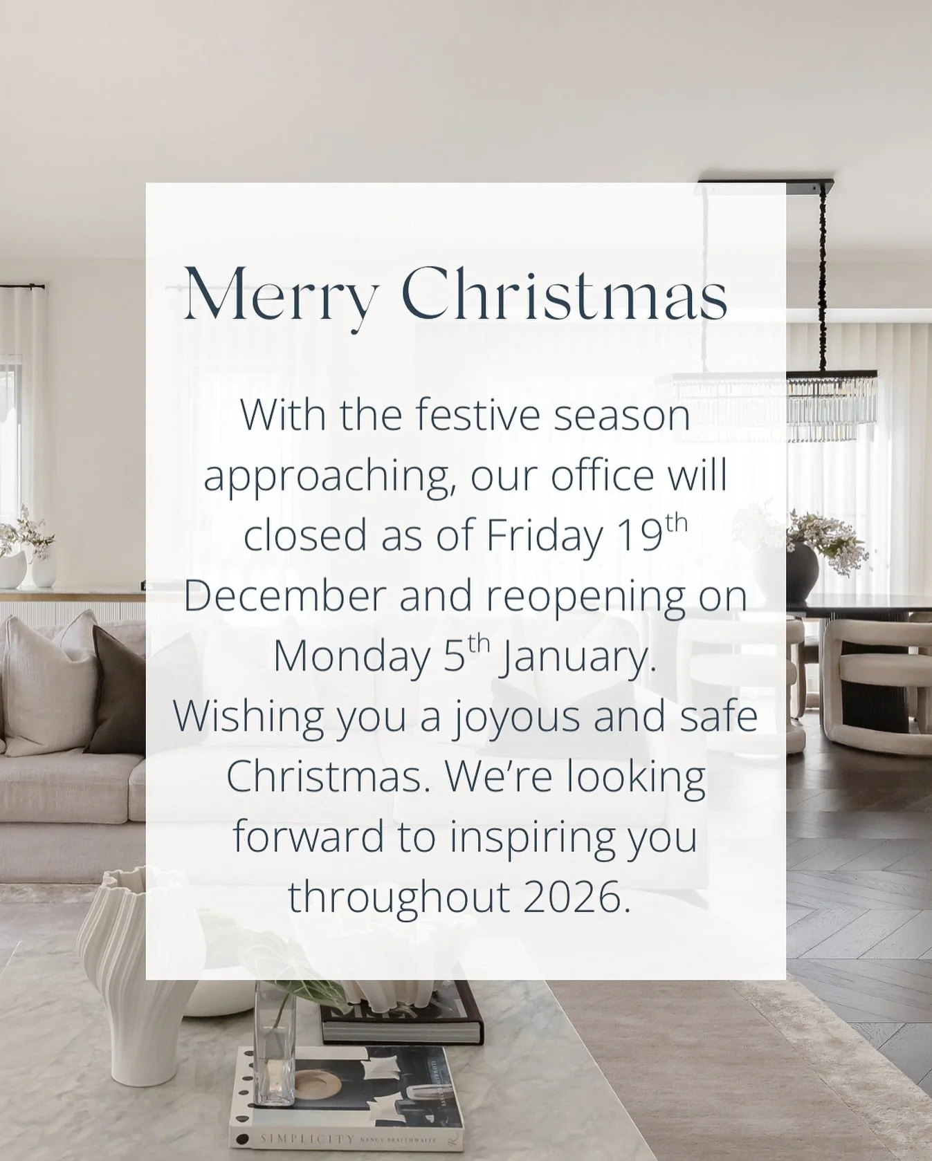 With the festive season approaching, our office will closed as of Friday 19th December and reopening on Monday 5th January.
Wishing you a joyous and safe Christmas. We&rsquo;re looking forward to inspiring you throughout 2026.