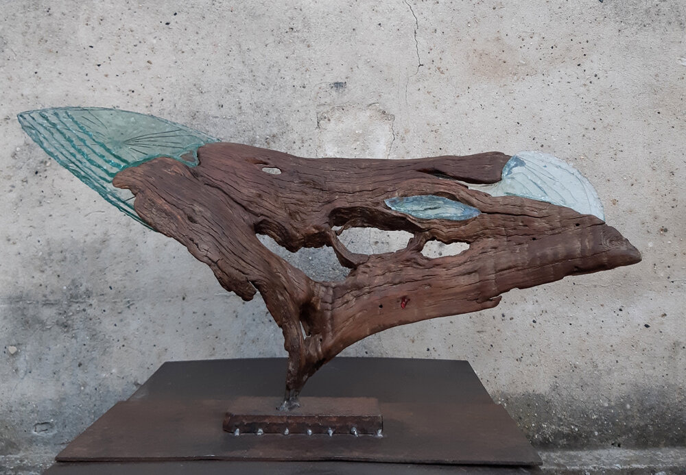 Sculptures contemporaines en bois, verre & métal - Bernard Froment -  Sculpteur d'art