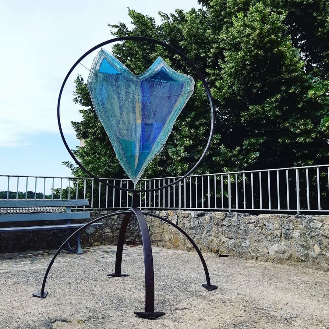 blue village heart in Mirmande by Bernard Froment