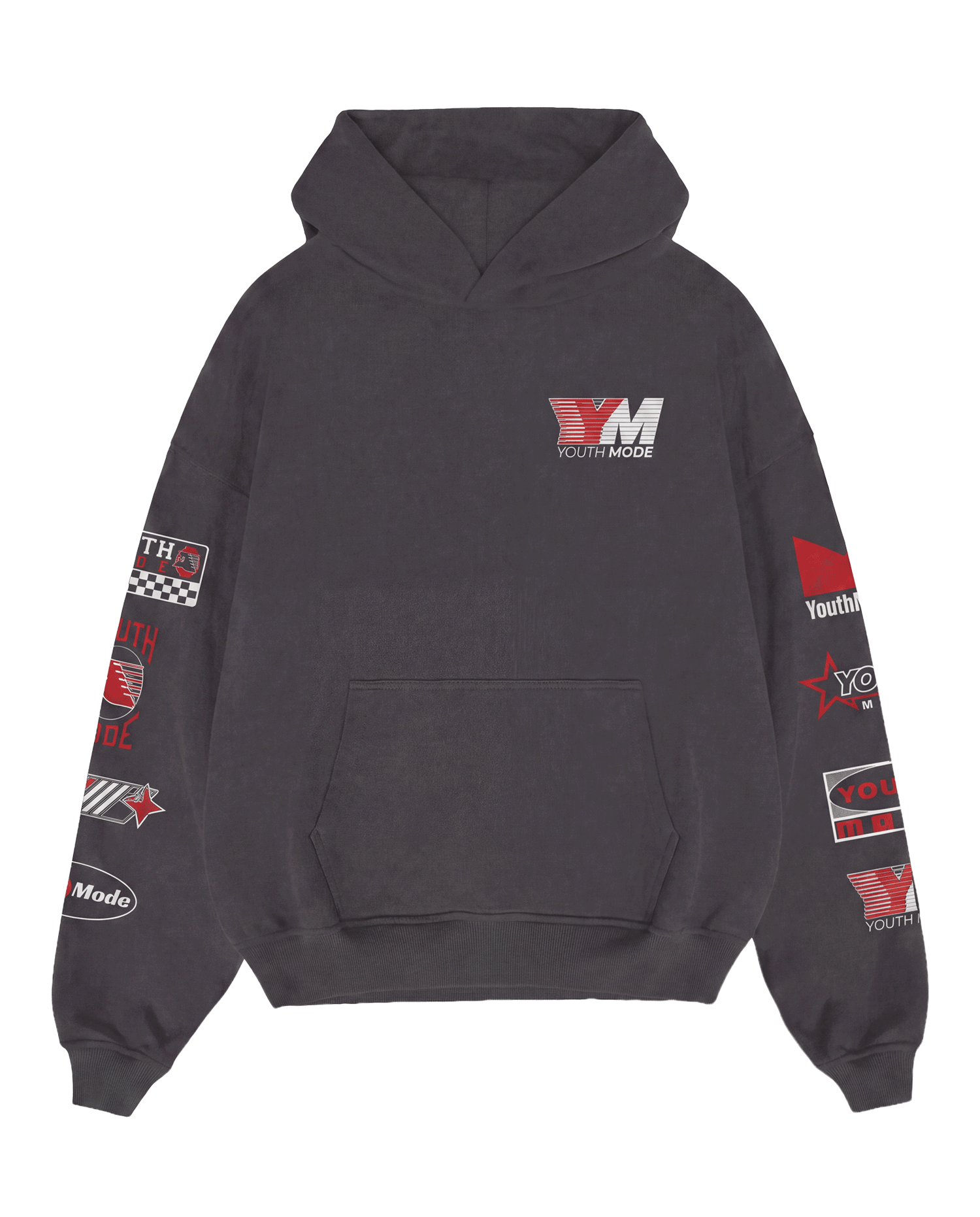SPONSORED HOODIE IN DARK GREY