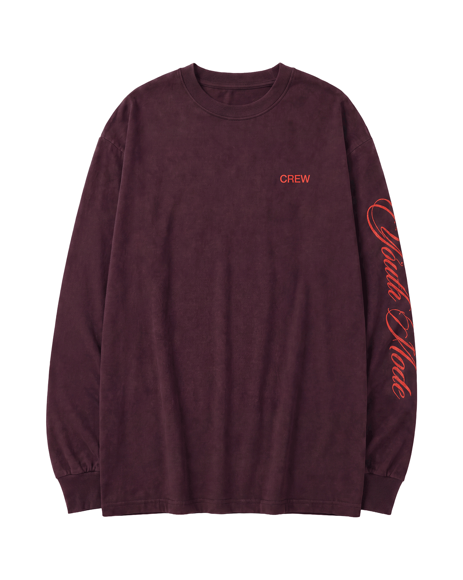 CREW LONG SLEEVE IN BURGUNDY