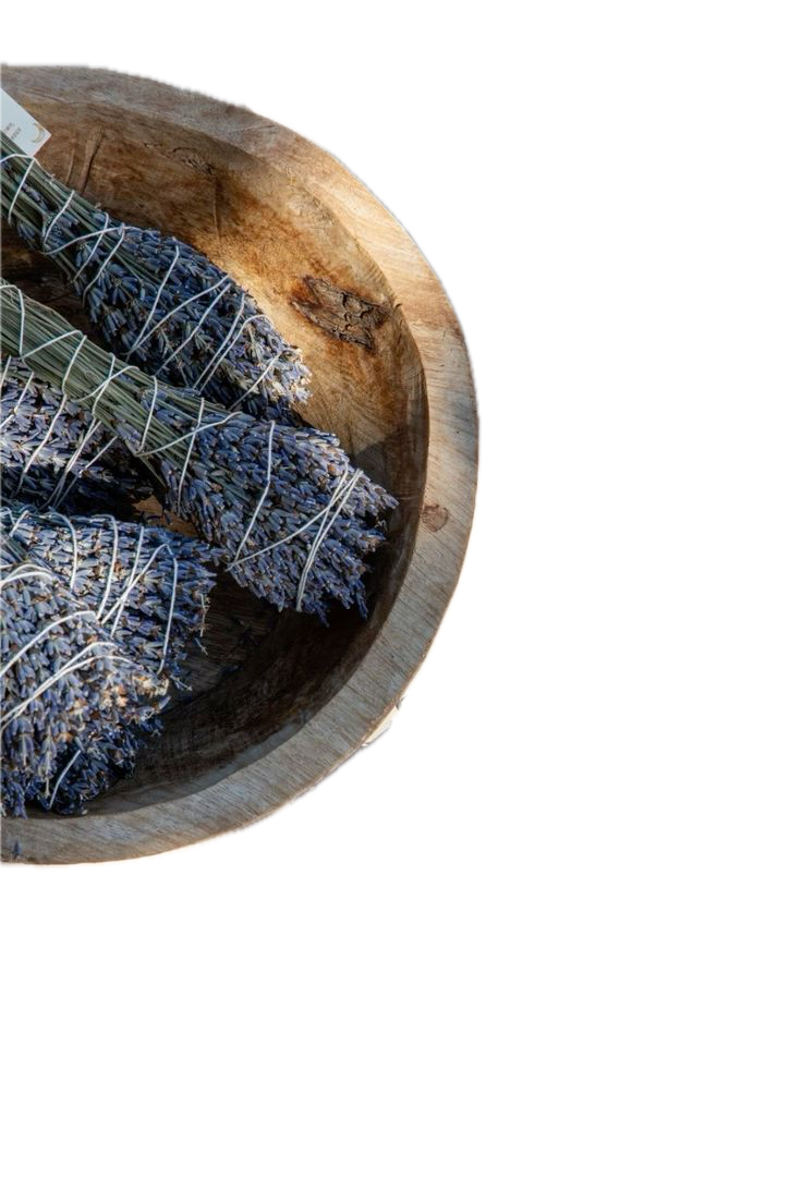 a bowl of lavender sticks for healing