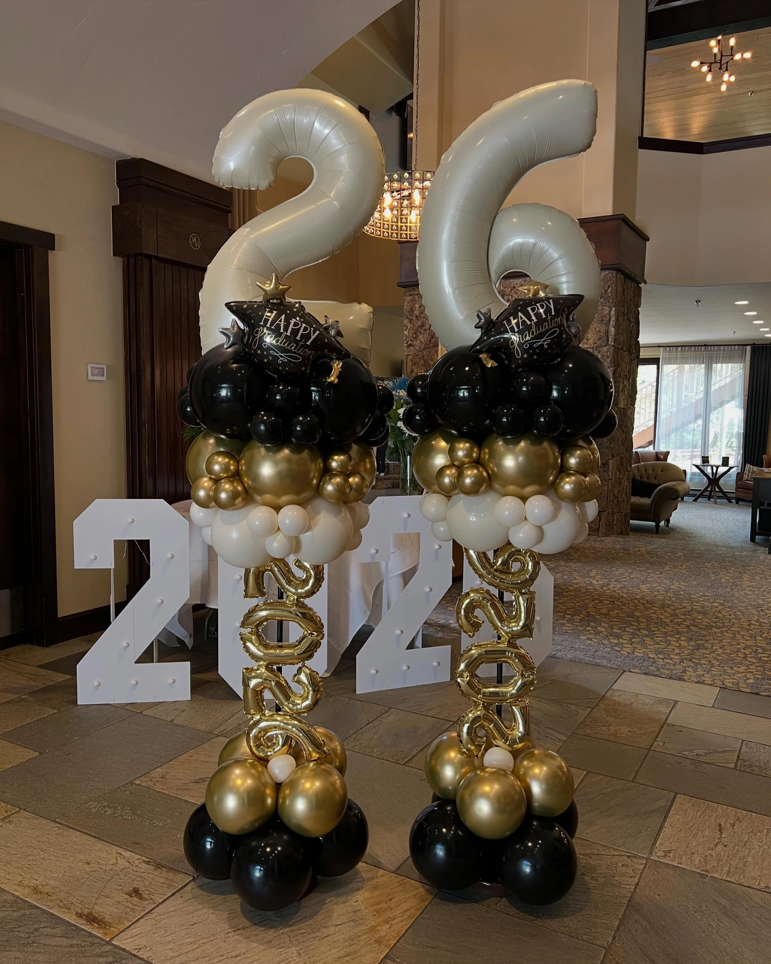 2026 graduation is a wrap! 
#graduationballoons #balloontower #ballooncolumns