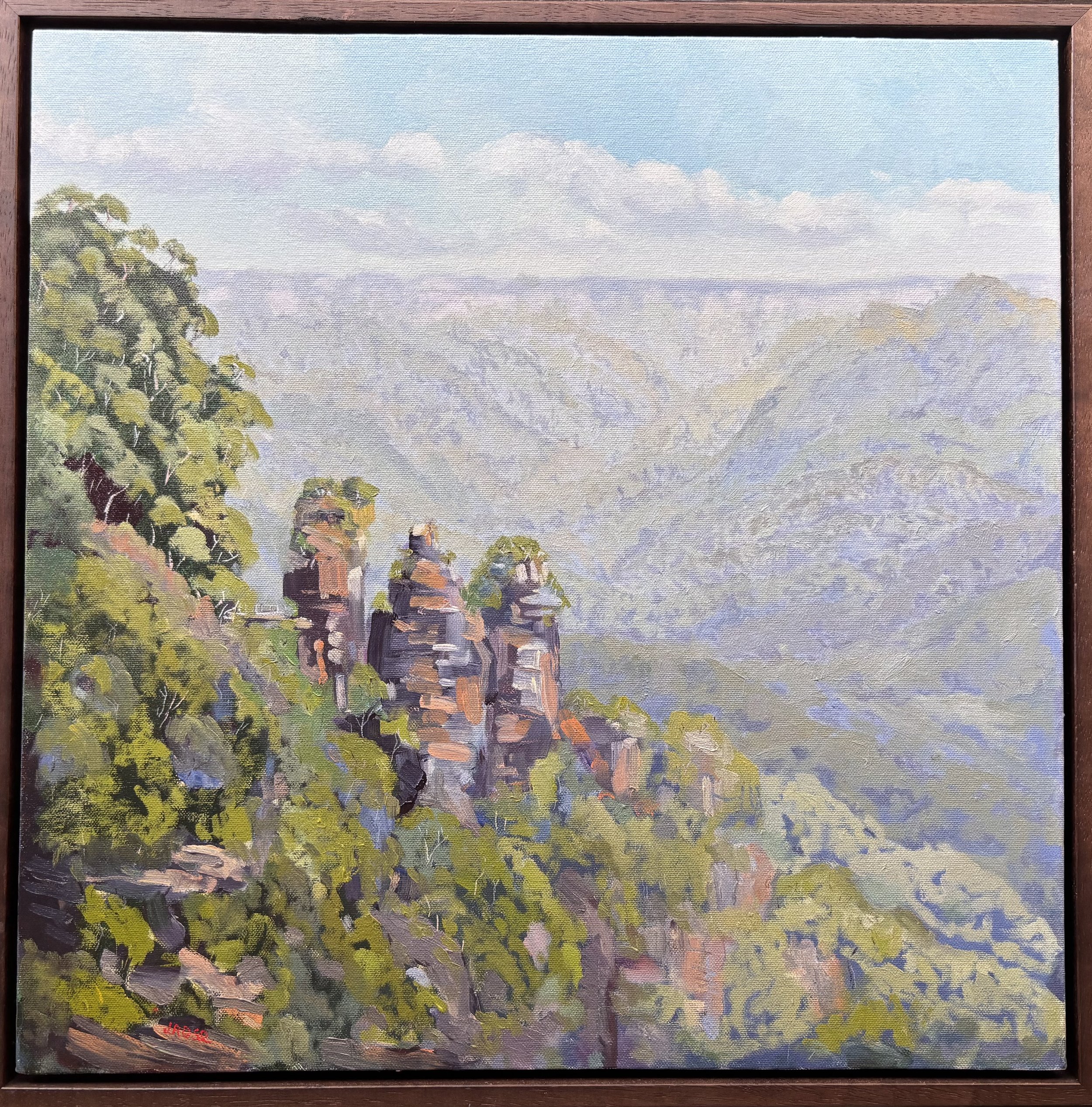 The 3 Sisters|Iconic Blue MountainsLandscape| Oil painting | Impressionist | JudithRoseArt | collector | Australian Artist